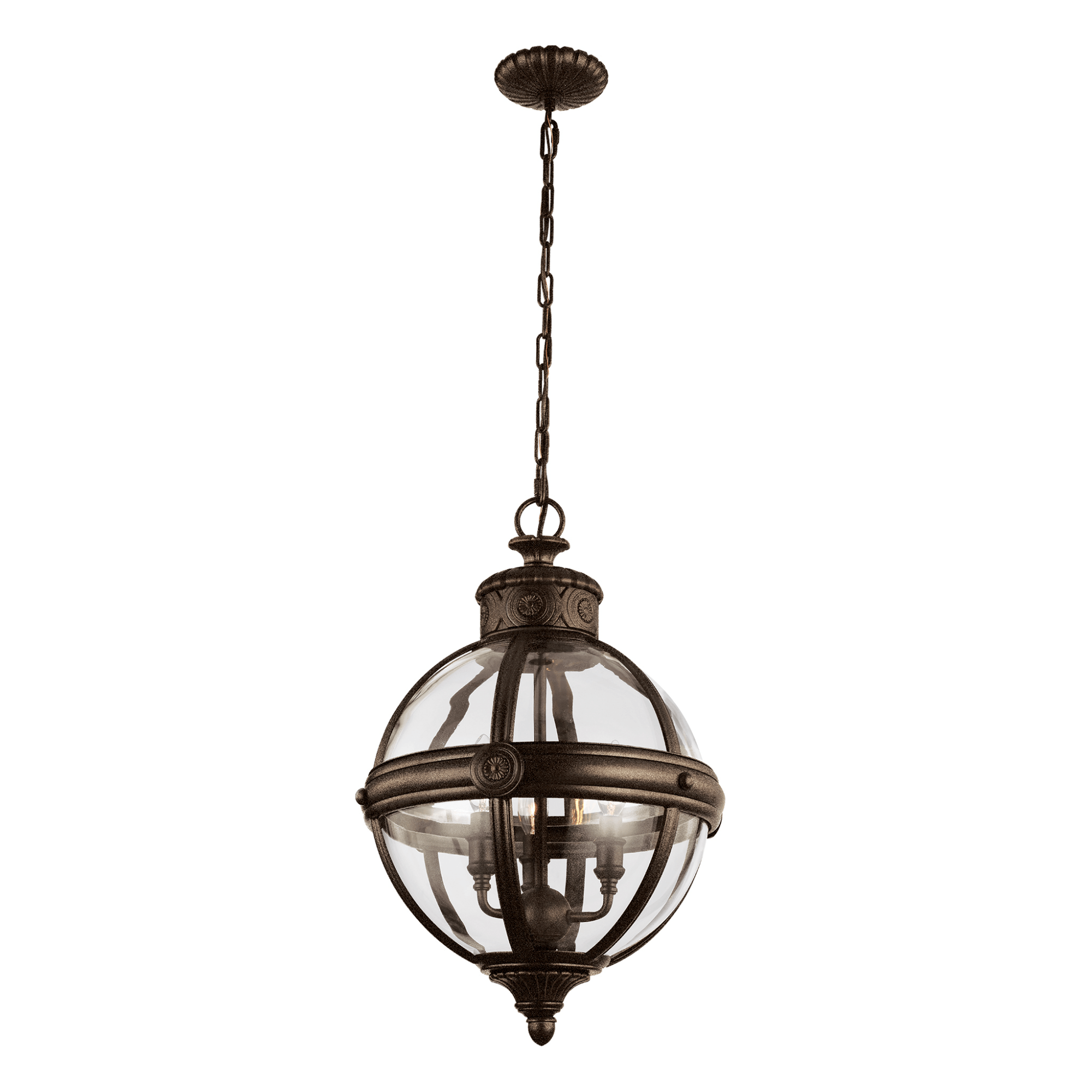 Elstead Adams 3 Light Pendant Chandelier – British Bronze - Cusack Lighting