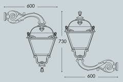 Adam/Simon Black Clear Outdoor Wall Light IP55