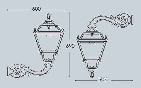 Adam/Tobia Black Clear Outdoor Wall Light IP55