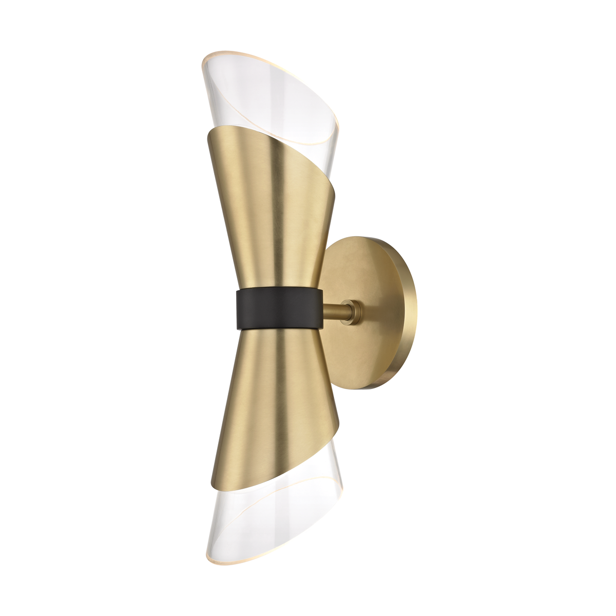 Angie 2Lt Wall Sconce - Nickel/Brass