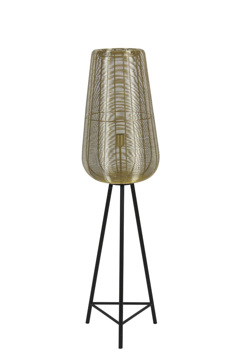 Adeta Medium Floor Lamp Tripod - Gold & Matt Black Finish
