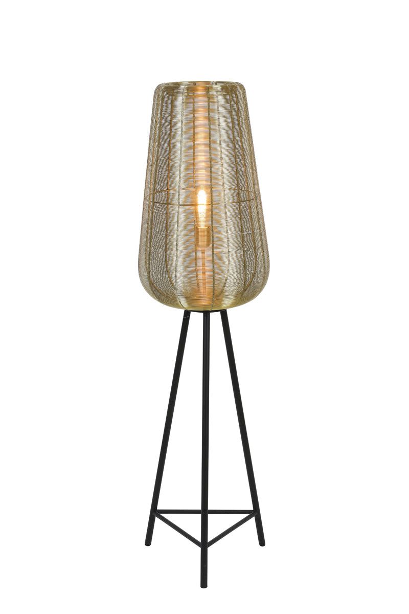 Adeta Medium Floor Lamp Tripod - Gold & Matt Black Finish