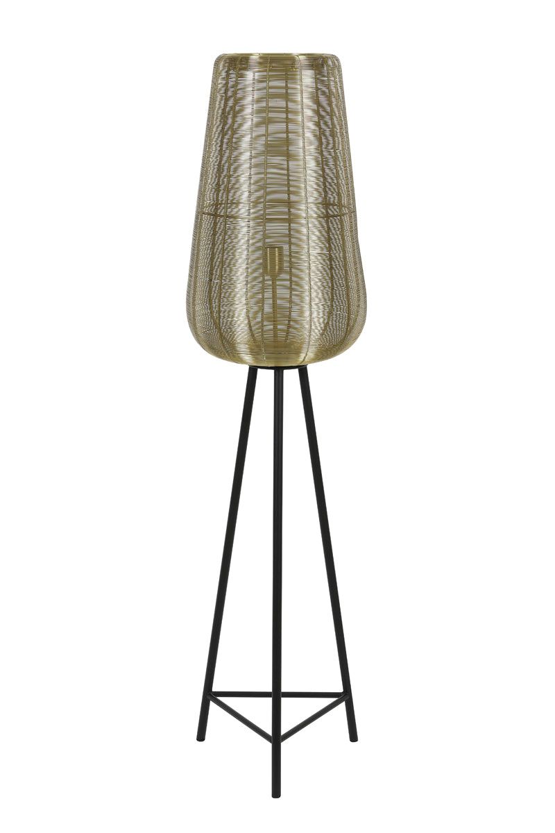 Adeta Large Floor Lamp Tripod - Gold & Matt Black Finish