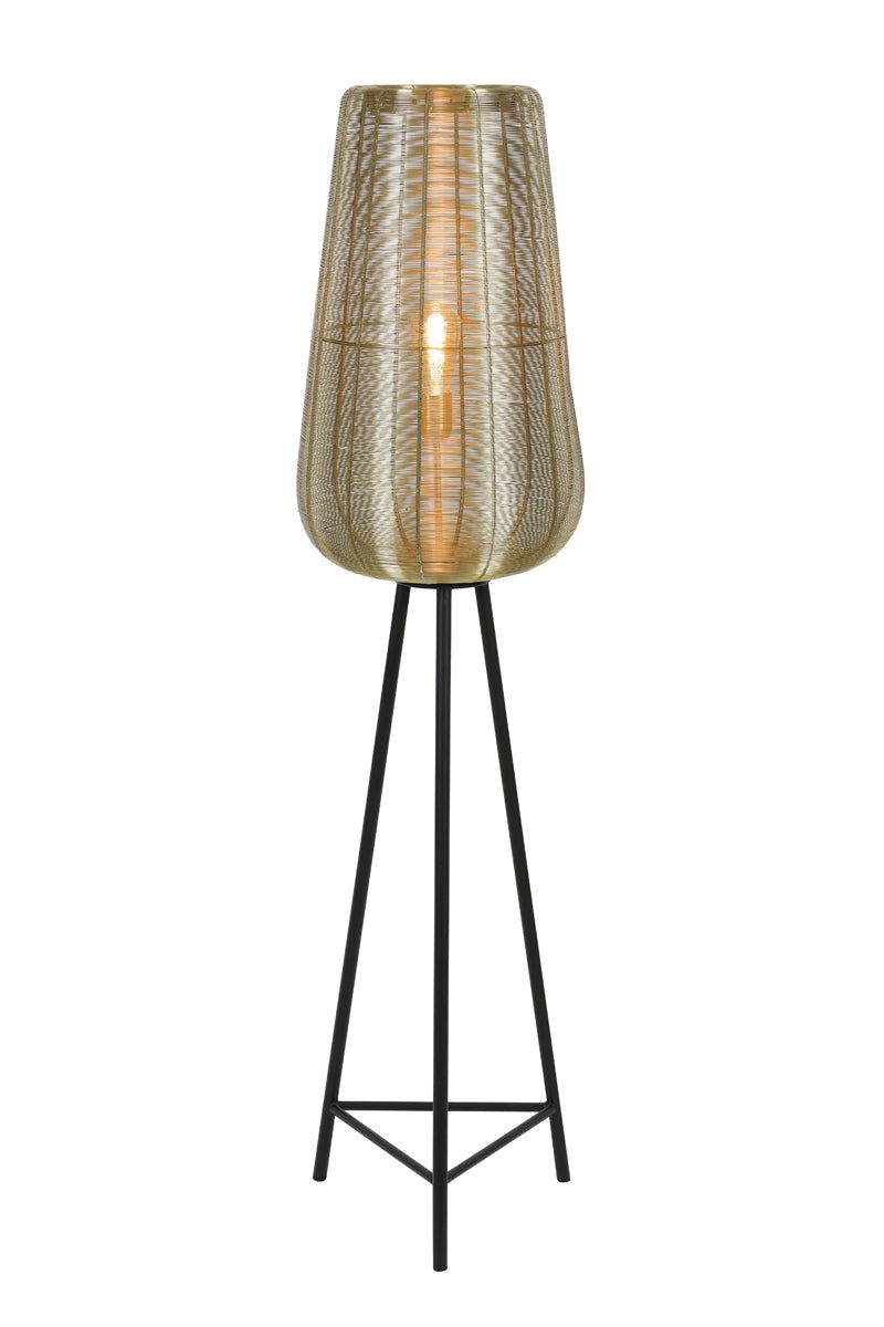 Adeta Large Floor Lamp Tripod - Gold & Matt Black Finish