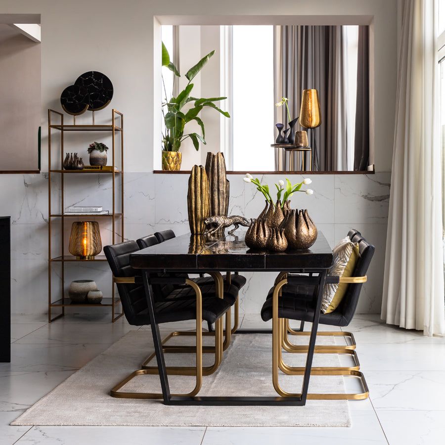 Adeta Large Floor Lamp Tripod - Gold & Matt Black Finish