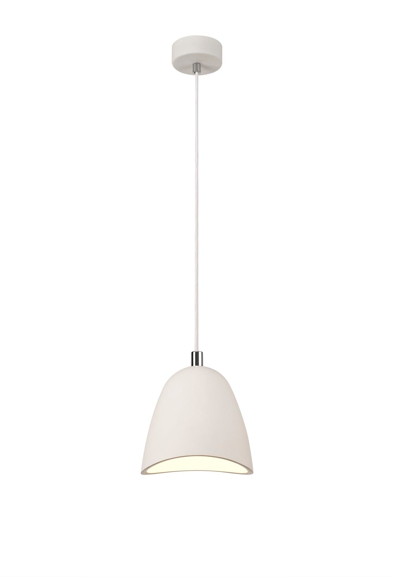 Adnonis Medium Pendant, 1 x E27, White Paintable Gypsum
