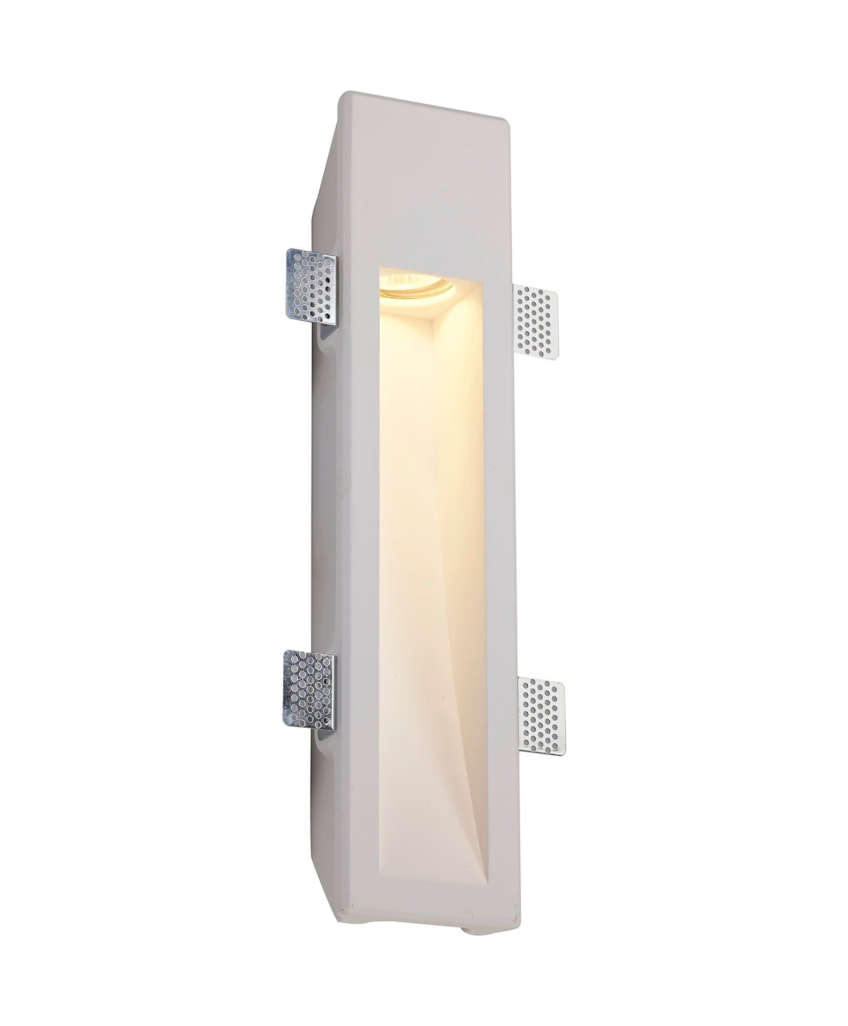 Adnonis Large Recessed Wall Lamp, 1 x GU10, White Paintable Gypsum, Cut Out: L:453mmxW:103mm