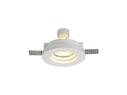 Adnonis Round Stepped Recessed Spotlight,  1 x GU10, White Paintable Gypsum, Cut Out: D:103mm