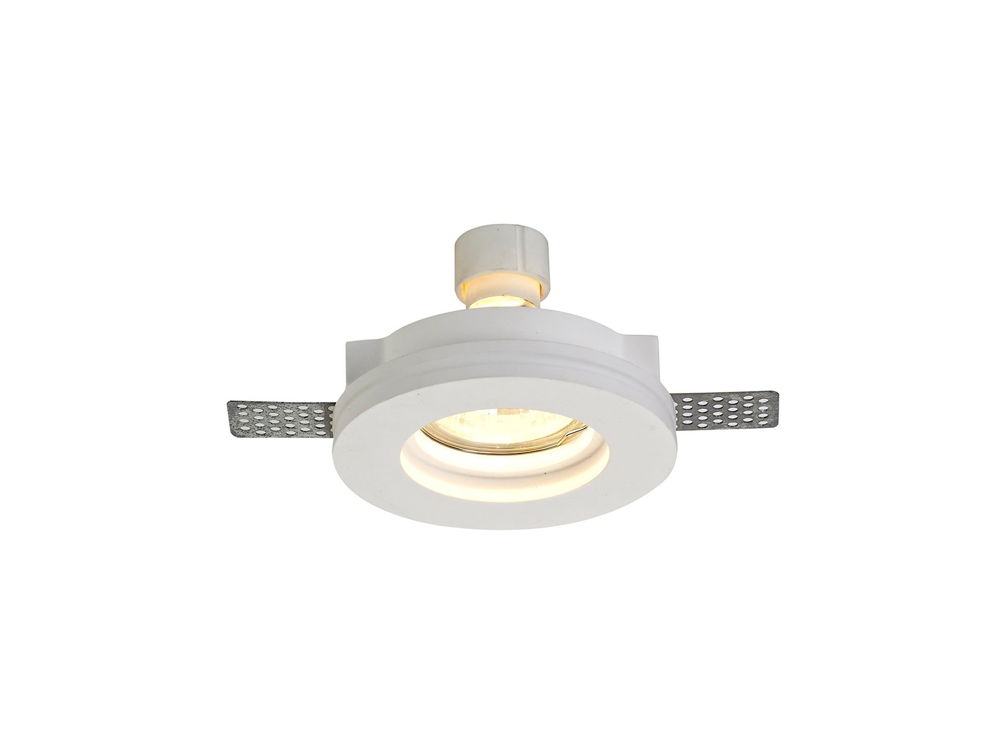 Adnonis Round Stepped Recessed Spotlight,  1 x GU10, White Paintable Gypsum, Cut Out: D:103mm