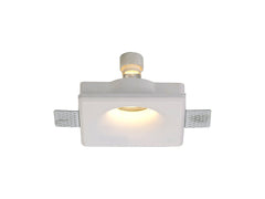 Adnonis Square Deep/Stepped Recessed Spotlight, White Paintable Gypsum