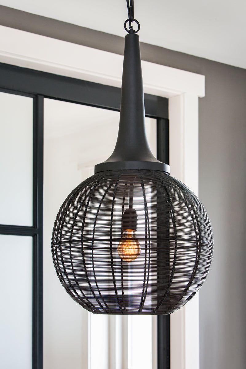 Adrienne Medium Hanging Lamp - Black Finish