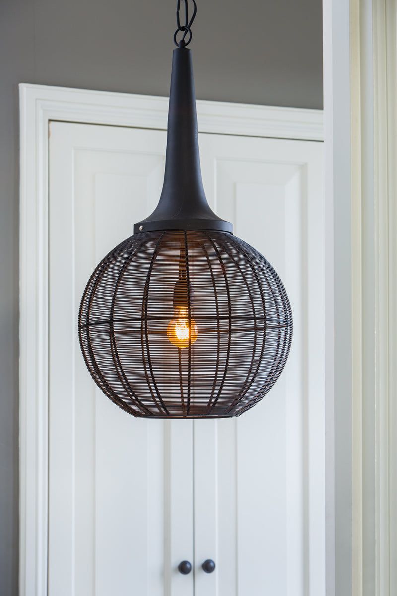 Adrienne Medium Hanging Lamp - Black Finish