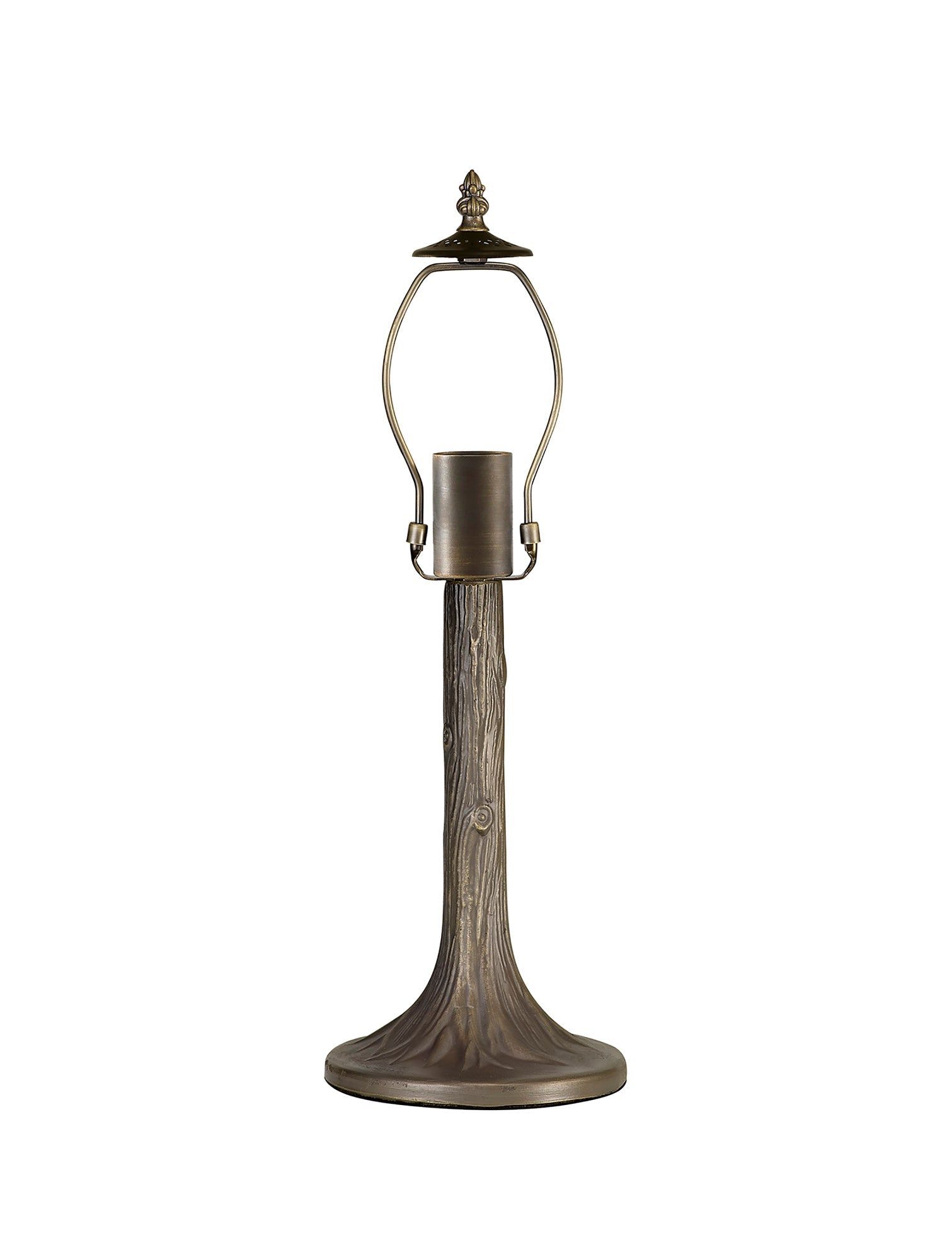 Aero 1 Light Tree Like Table Lamp E27 With 30cm Tiffany Shade, Beige/Clear Crystal/Aged Antique Brass