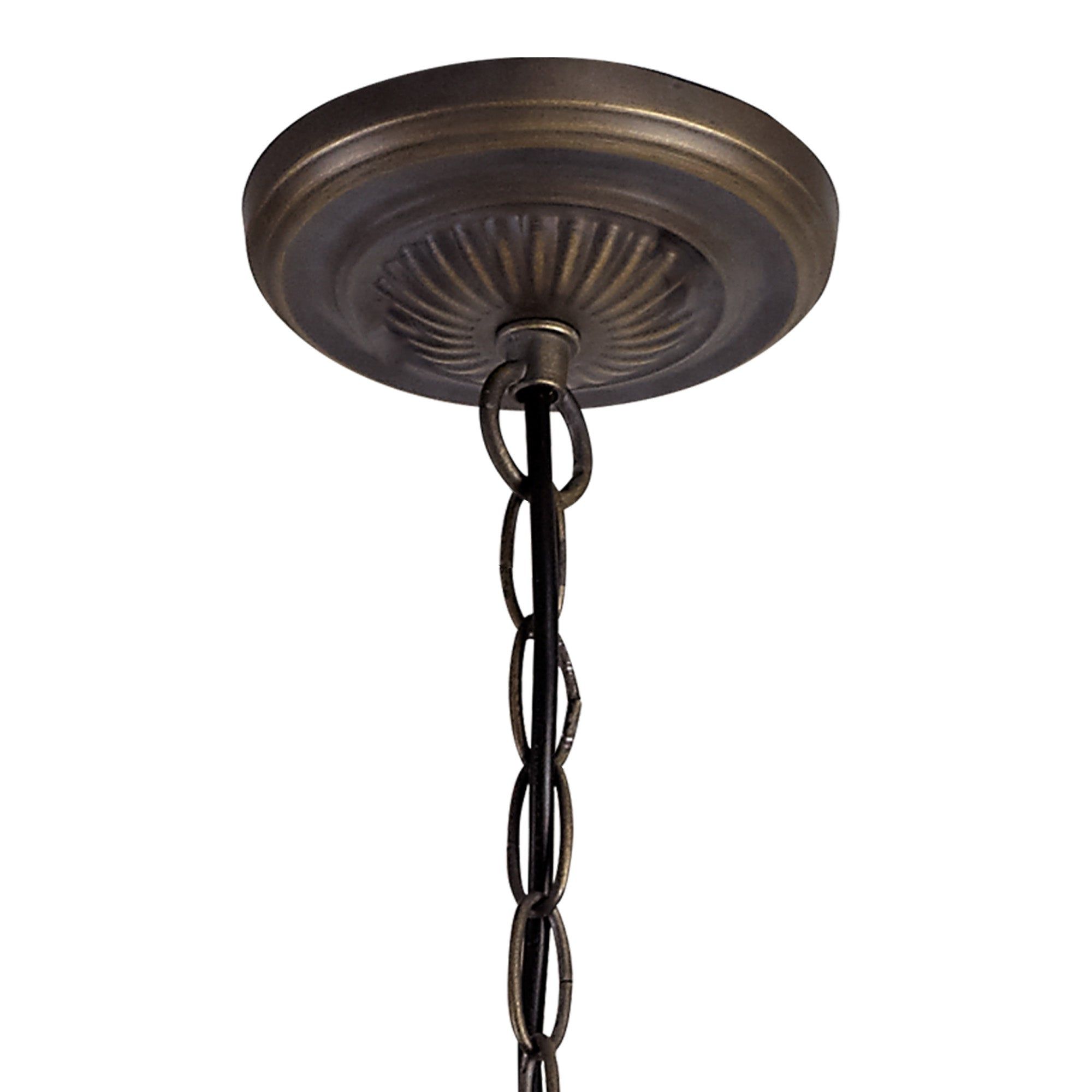Aero 2 Light Uplighter Pendant E27 With 30cm Tiffany Shade, Beige/Clear Crystal/Aged Antique Brass - Cusack Lighting