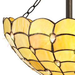 Aero 2/3 Light Semi Ceiling E27 Beige/Clear Crystal/Aged Antique Brass