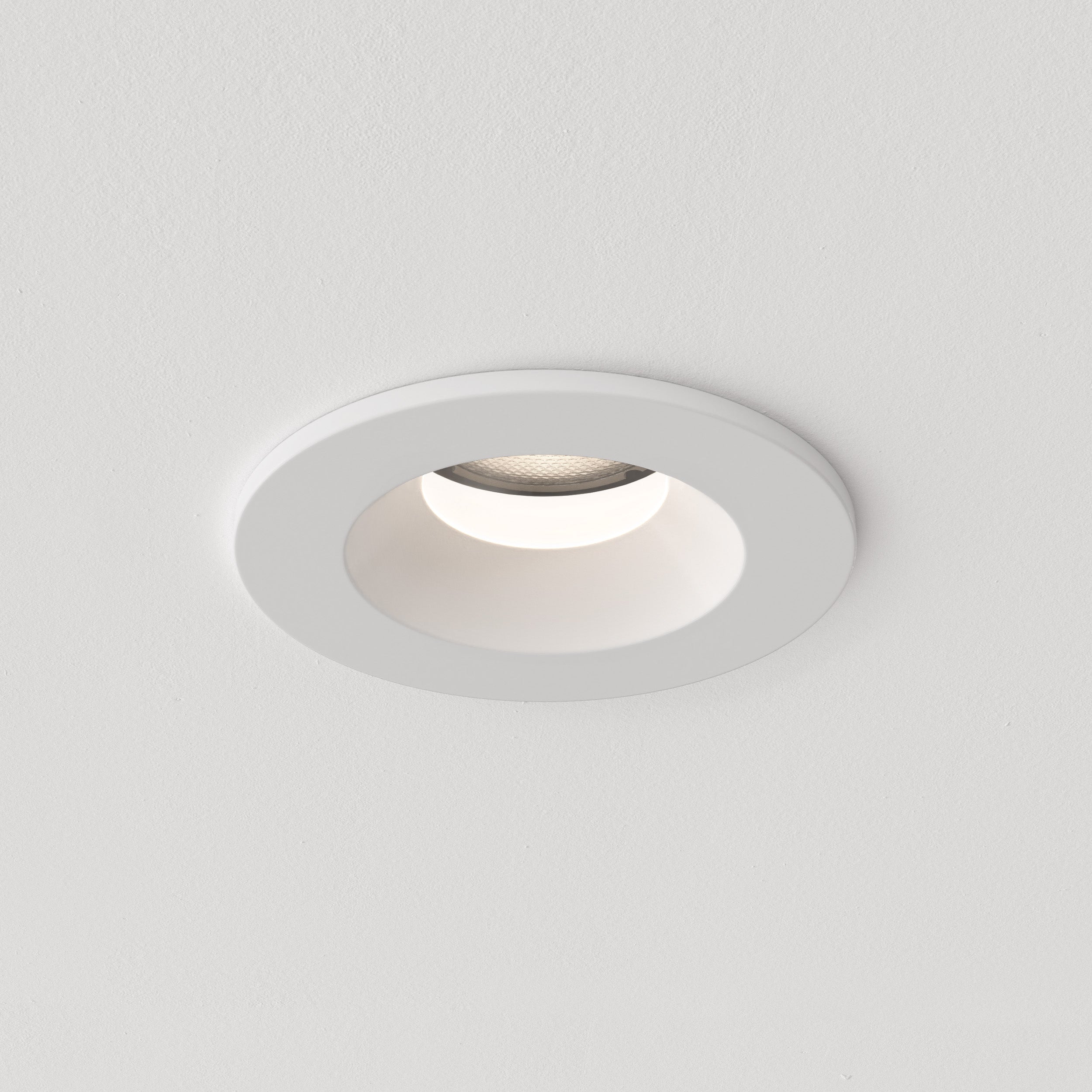 Kos Recessed Outdoor Ceiling Light in Matt White/Textured Black GU10 IP65