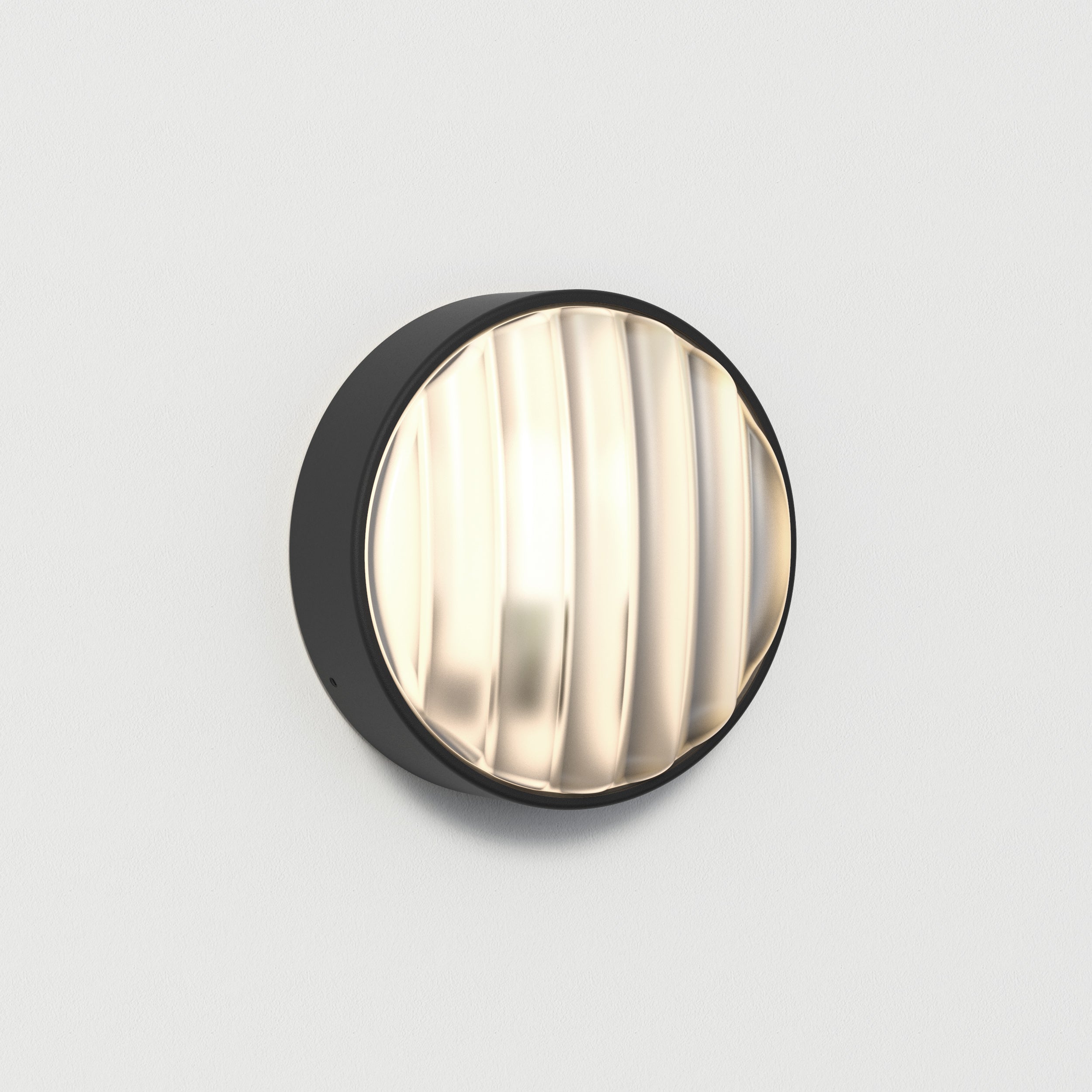 Montreal Round 220/300 Outdoor Wall Light- Black/ Brushed Stainless Steel