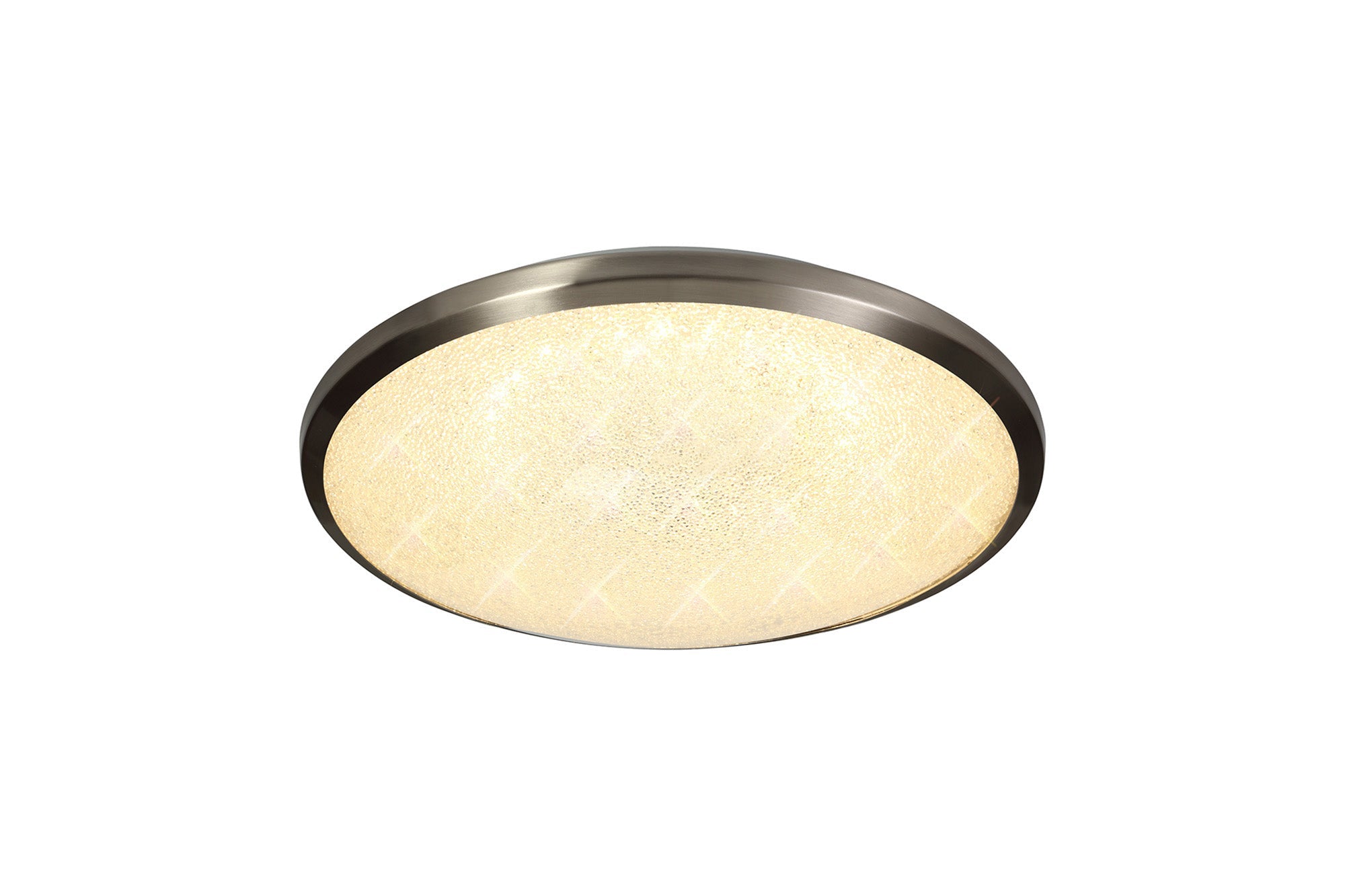 Agile Bathroom Flush Ceiling Light IP44 - Satin Nickel/Crystaline, 3yrs Warranty Small/Medium