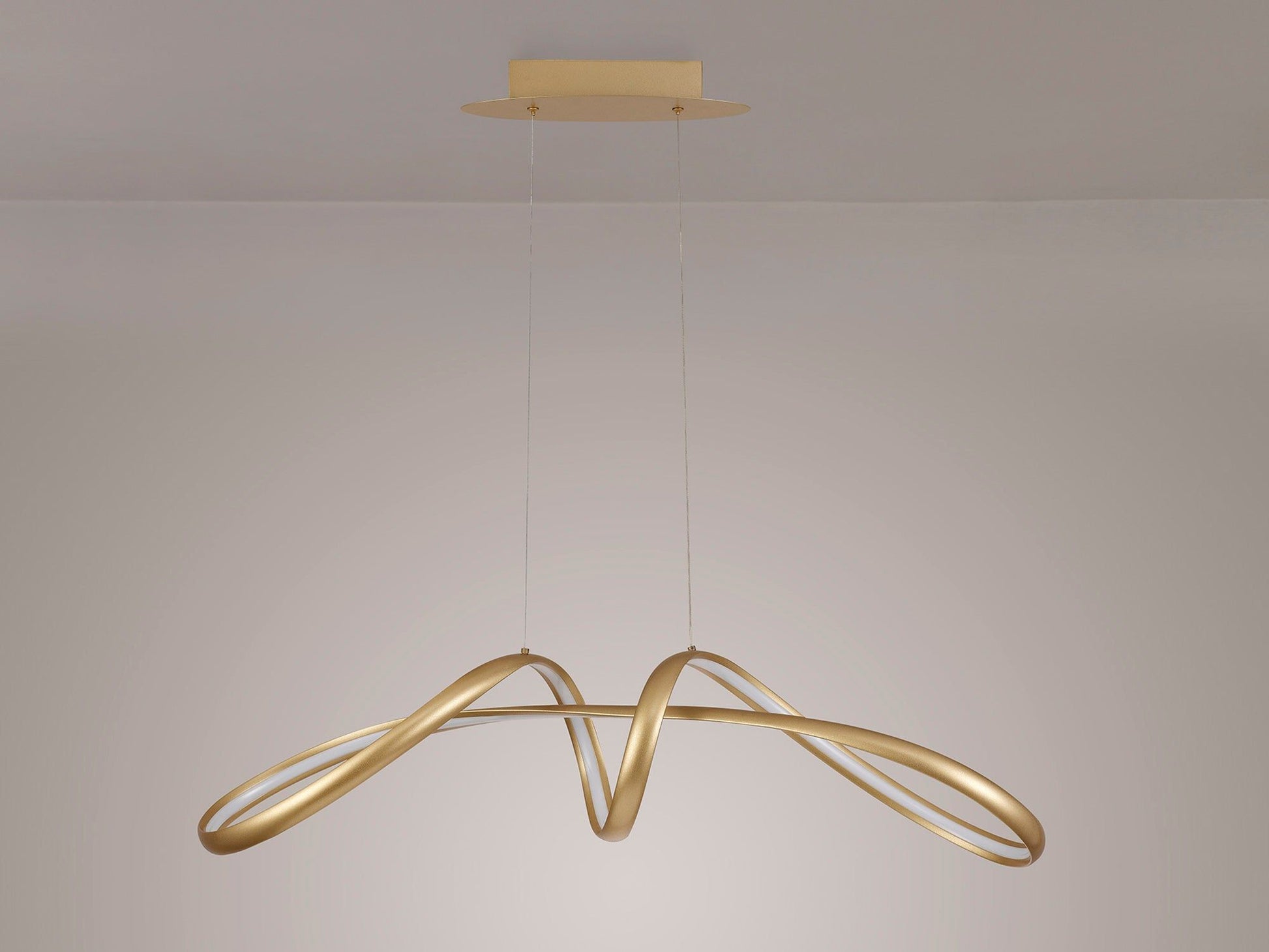 Agora Large Oval Pendant, 1 x 39W LED, 3000K, 1950lm, Sand Gold, 3yrs Warranty