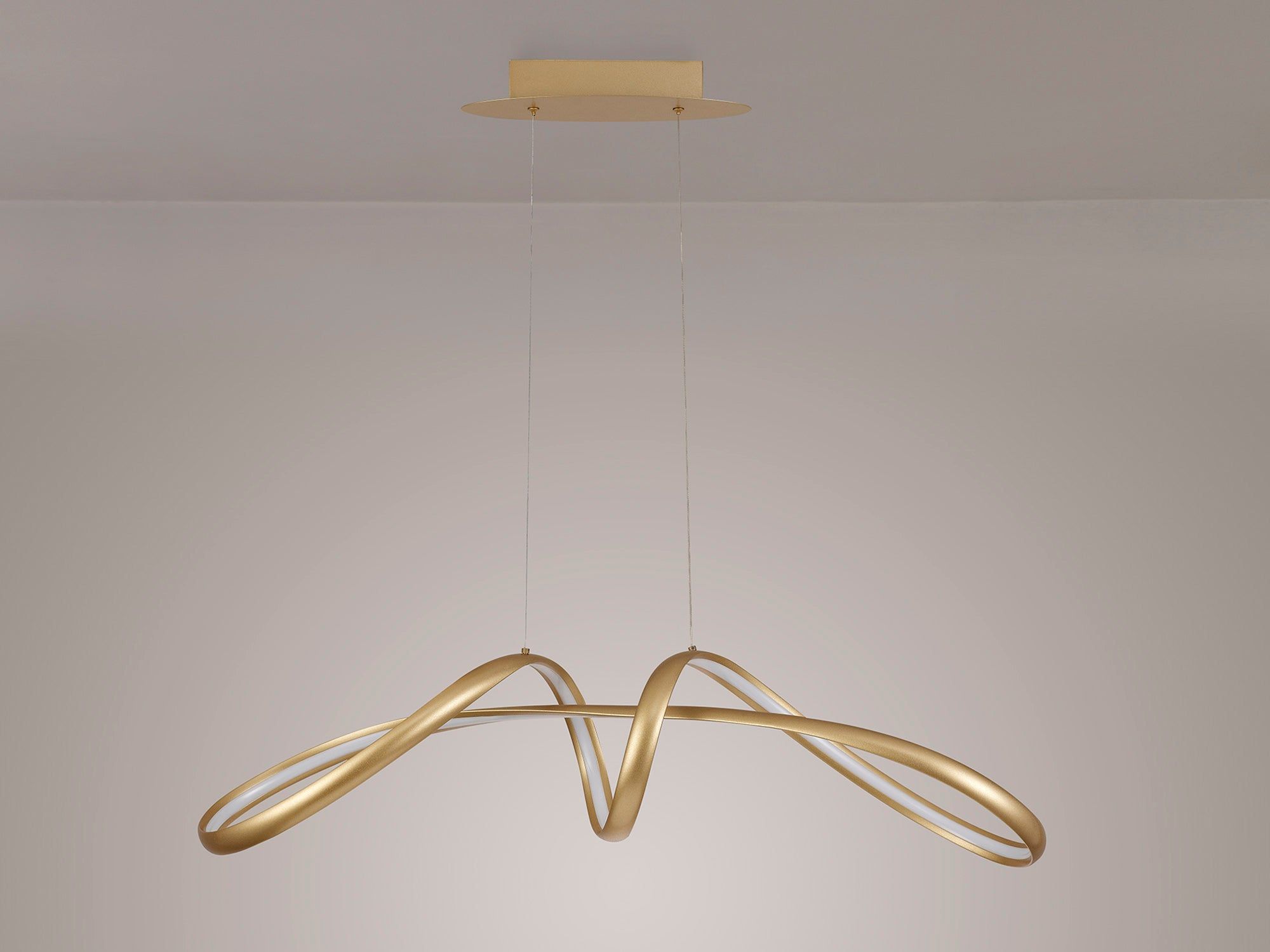 Agora Large Oval Pendant, 1 x 39W LED, 3000K, 1950lm, Sand Gold, 3yrs Warranty