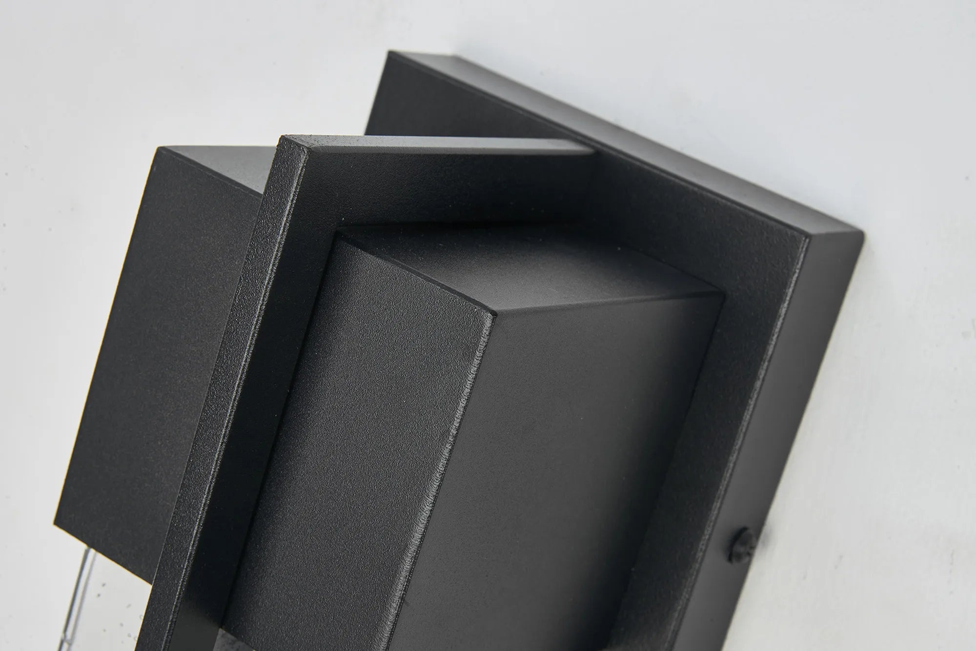 Aisling Rectangular Flush Wall Lamp- Satin Black/Seeded Clear Glass