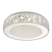 Dar Akelia Small LED Flush Ceiling Light - Acrylic & Stainless Steel Finish