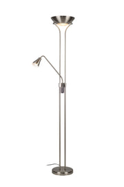 Alba Mother and Child 2Lt Floor Lamp Antique Brass & Satin Chrome