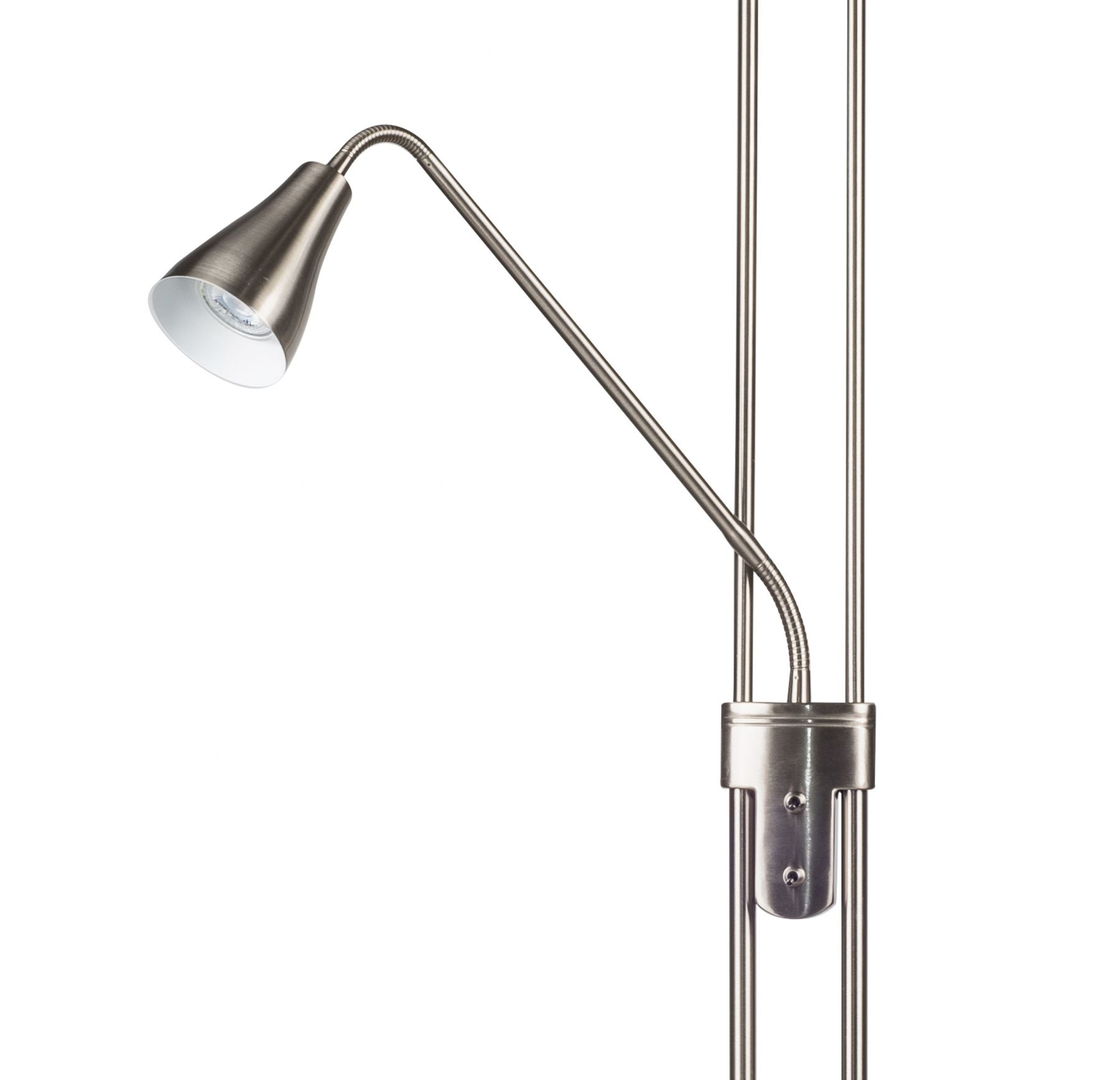Alba Mother and Child 2Lt Floor Lamp Antique Brass & Satin Chrome