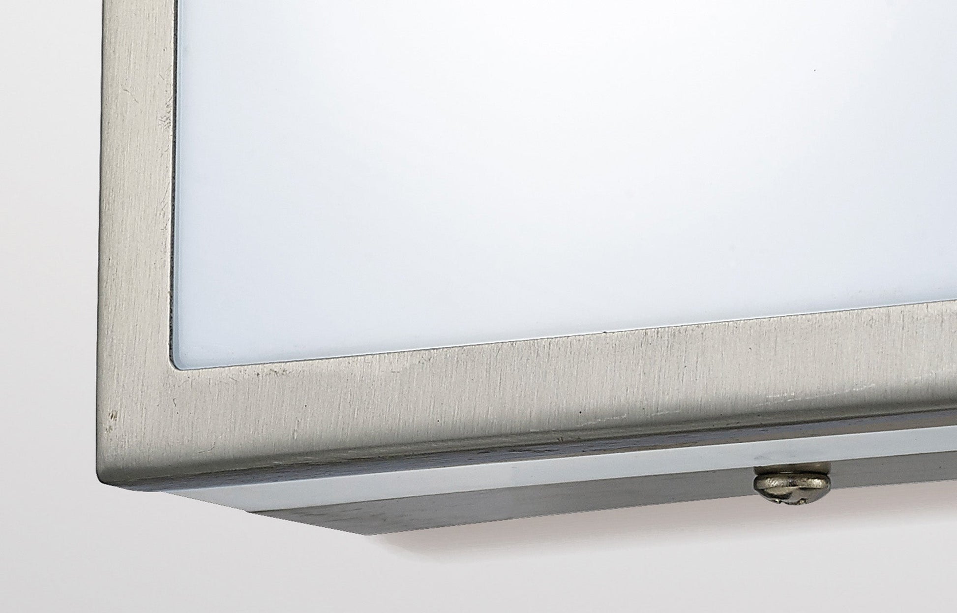 Aldo Square/Round Flush Ceiling/Wall Lamp 2.4W LED IP44 Exterior Plain Design Stainless Steel/Opal, 2yrs Warranty
