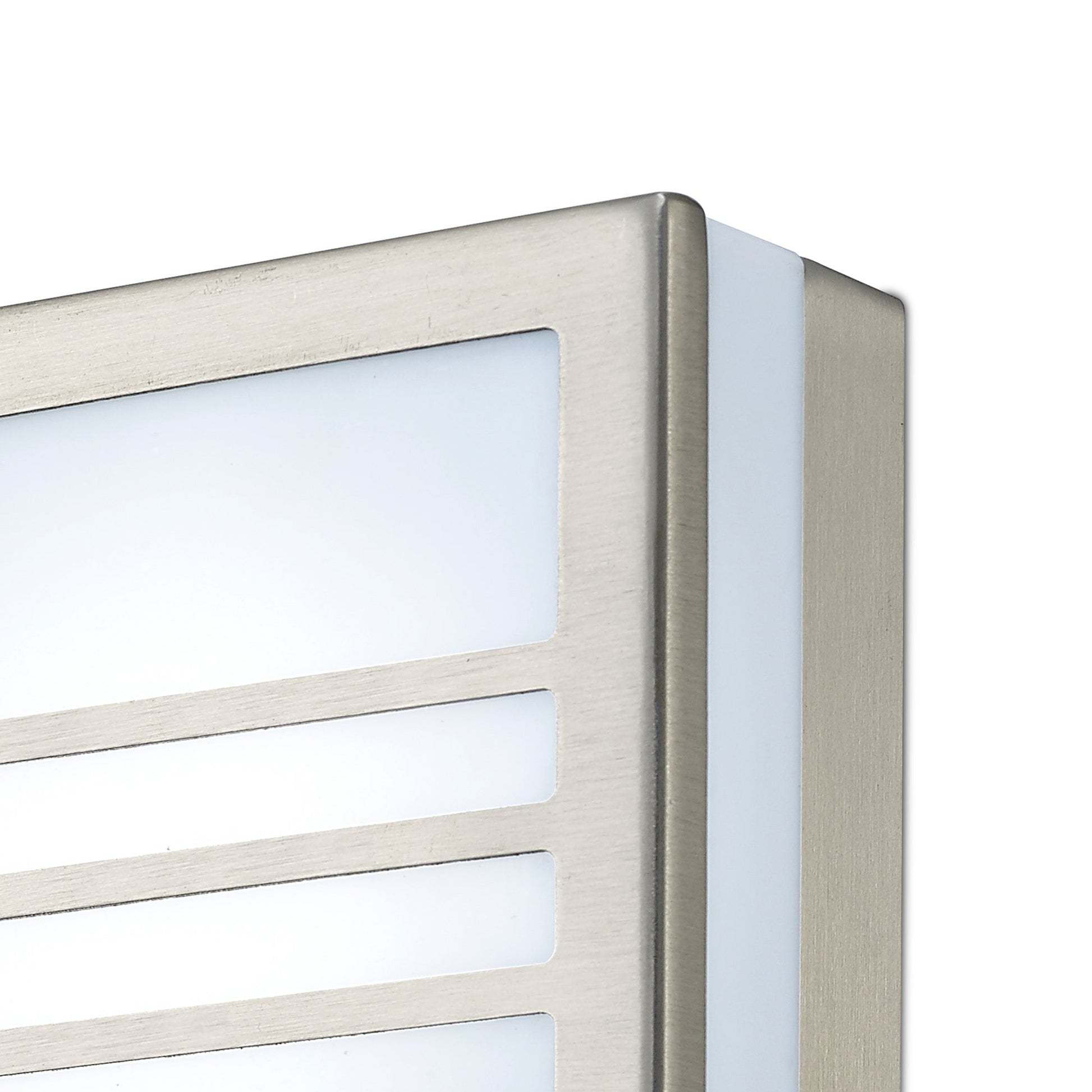 Aldo Square/Round Flush Ceiling/Wall Lamp 2.4W LED IP44 Exterior Plain Design Stainless Steel/Opal, 2yrs Warranty