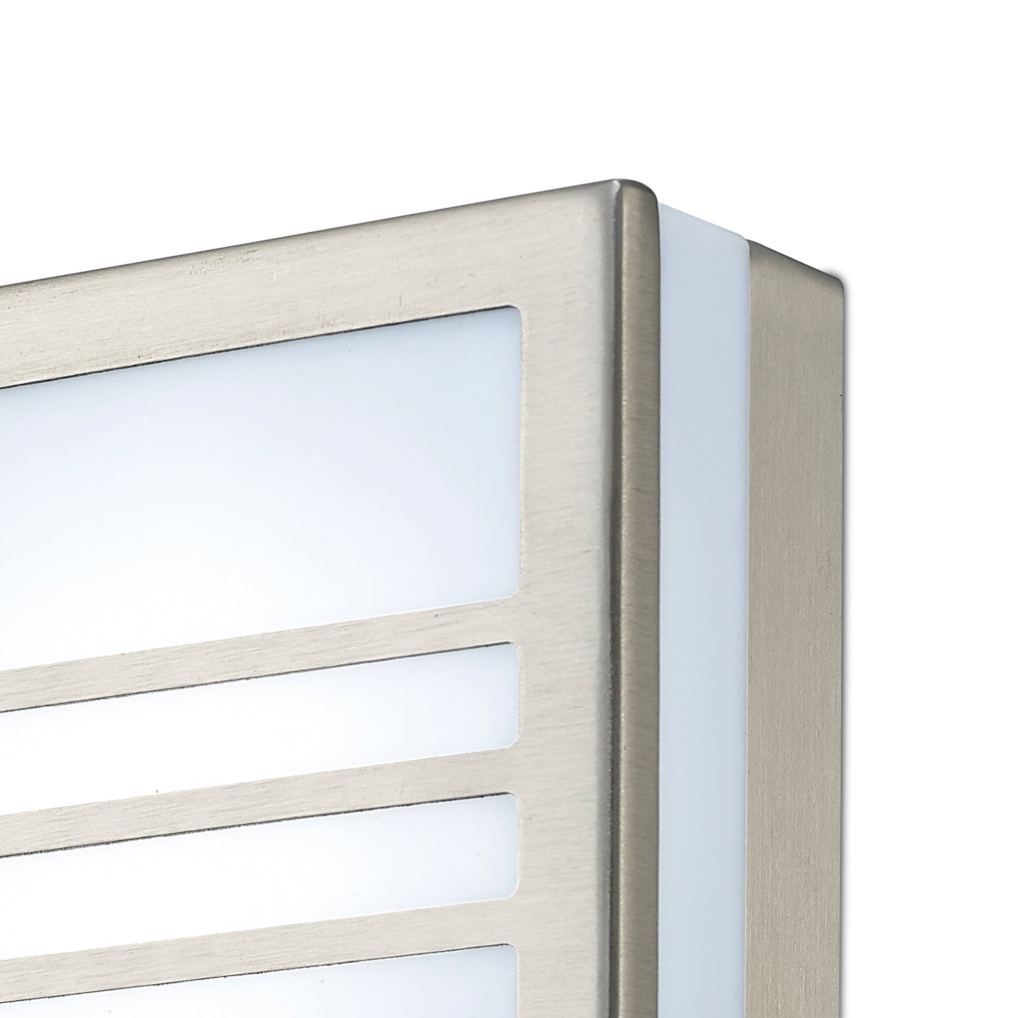 Aldo Square/Round Flush Ceiling/Wall Lamp 2.4W LED IP44 Exterior Plain Design Stainless Steel/Opal, 2yrs Warranty