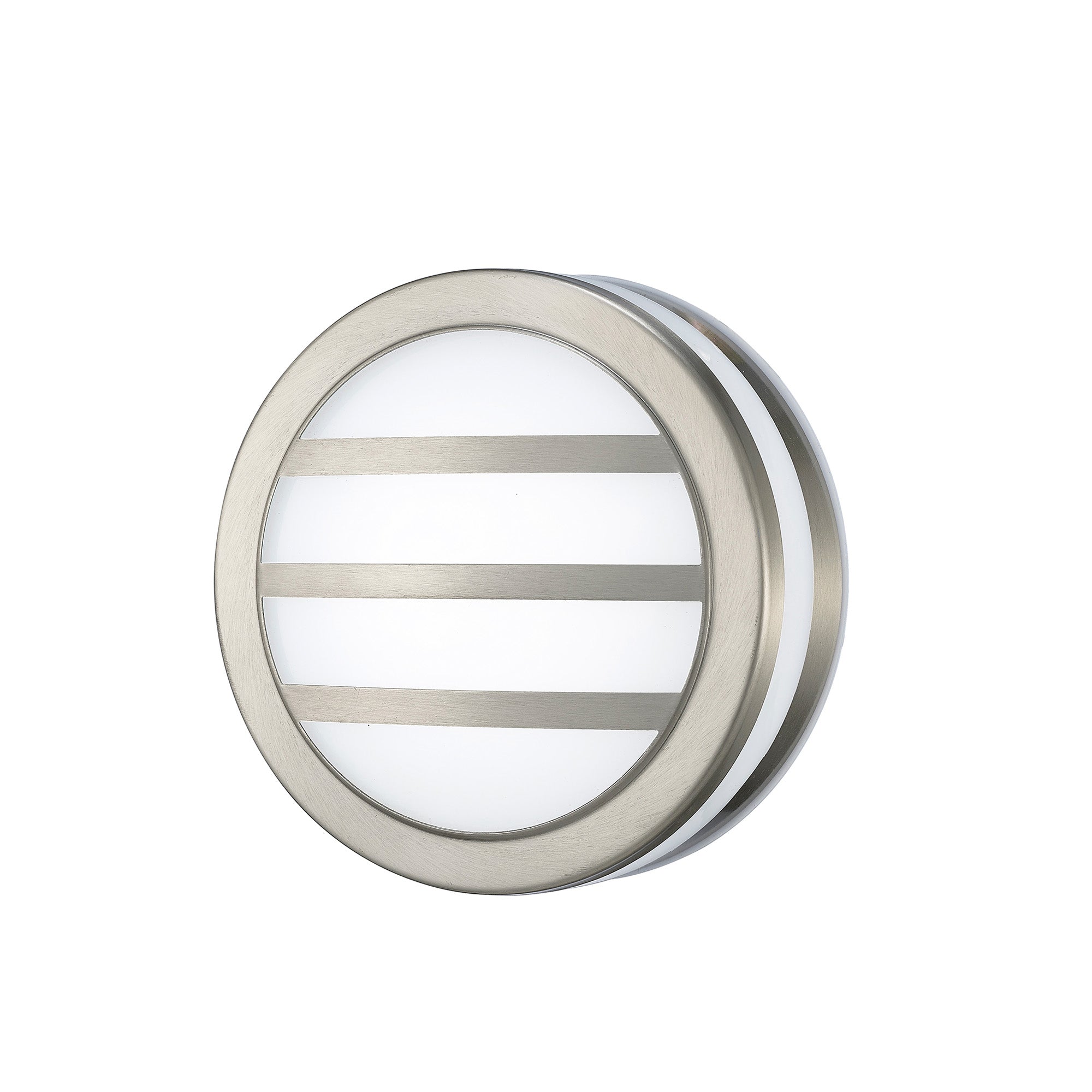 Aldo Square/Round Flush Ceiling/Wall Lamp 2.4W LED IP44 Exterior Plain Design Stainless Steel/Opal, 2yrs Warranty