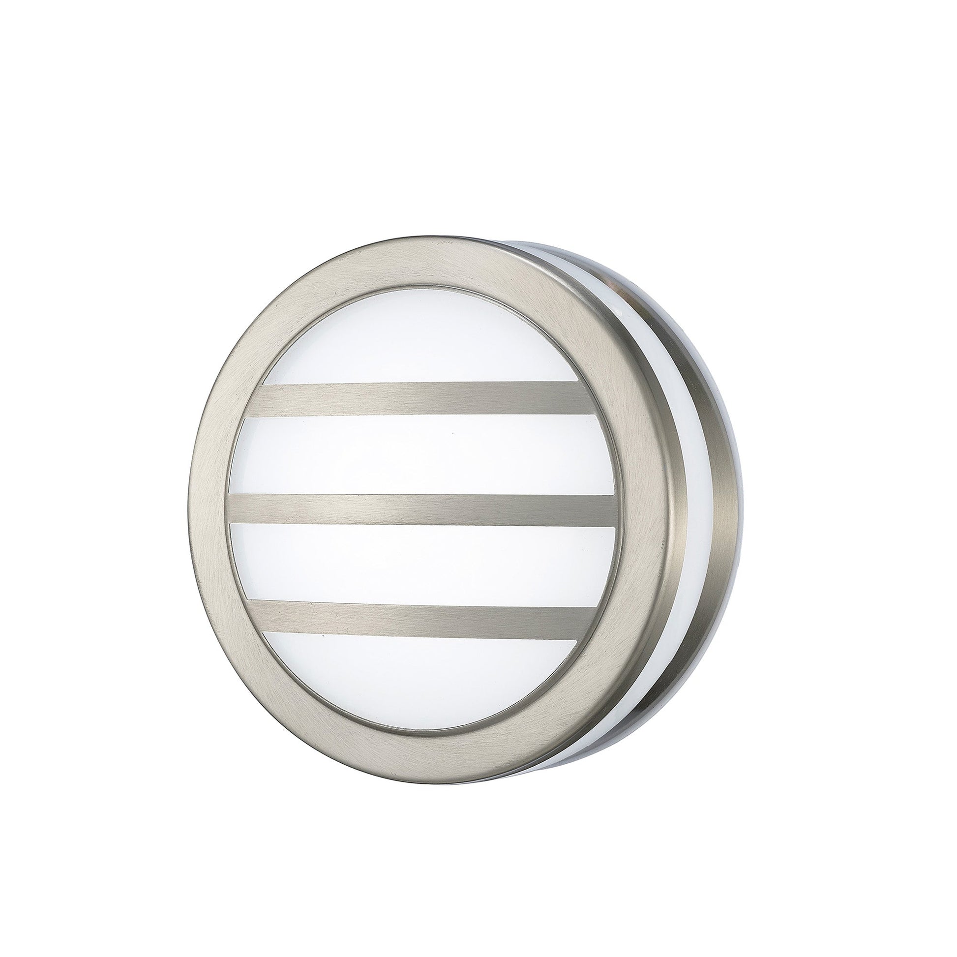 Aldo Square/Round Flush Ceiling/Wall Lamp 2.4W LED IP44 Exterior Plain Design Stainless Steel/Opal, 2yrs Warranty