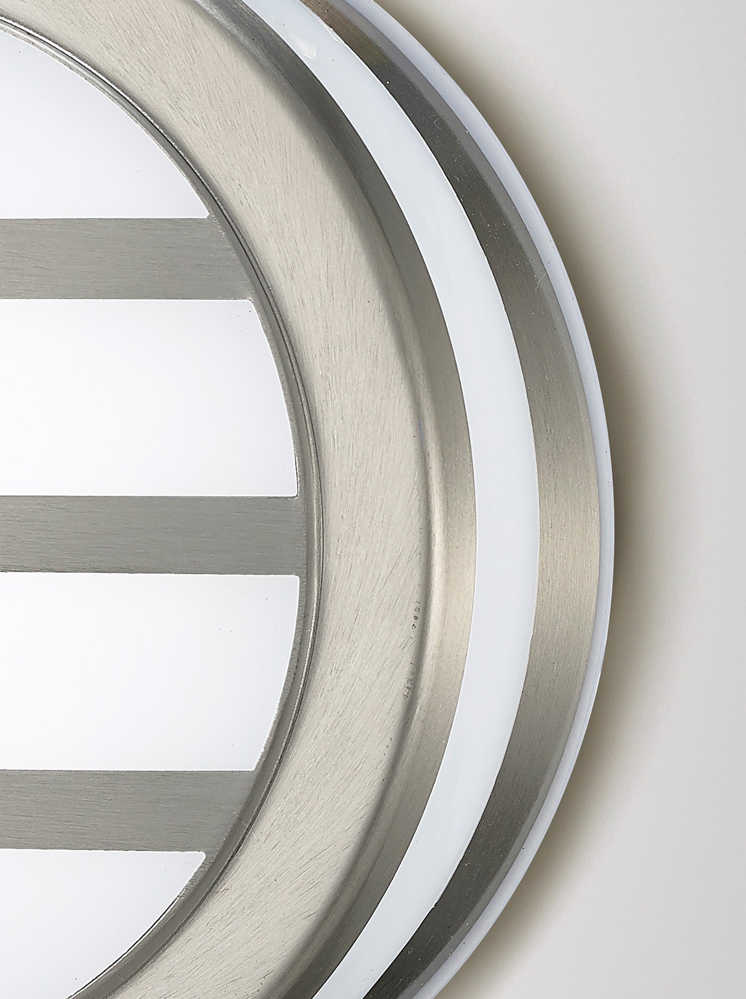 Aldo Square/Round Flush Ceiling/Wall Lamp 2.4W LED IP44 Exterior Plain Design Stainless Steel/Opal, 2yrs Warranty