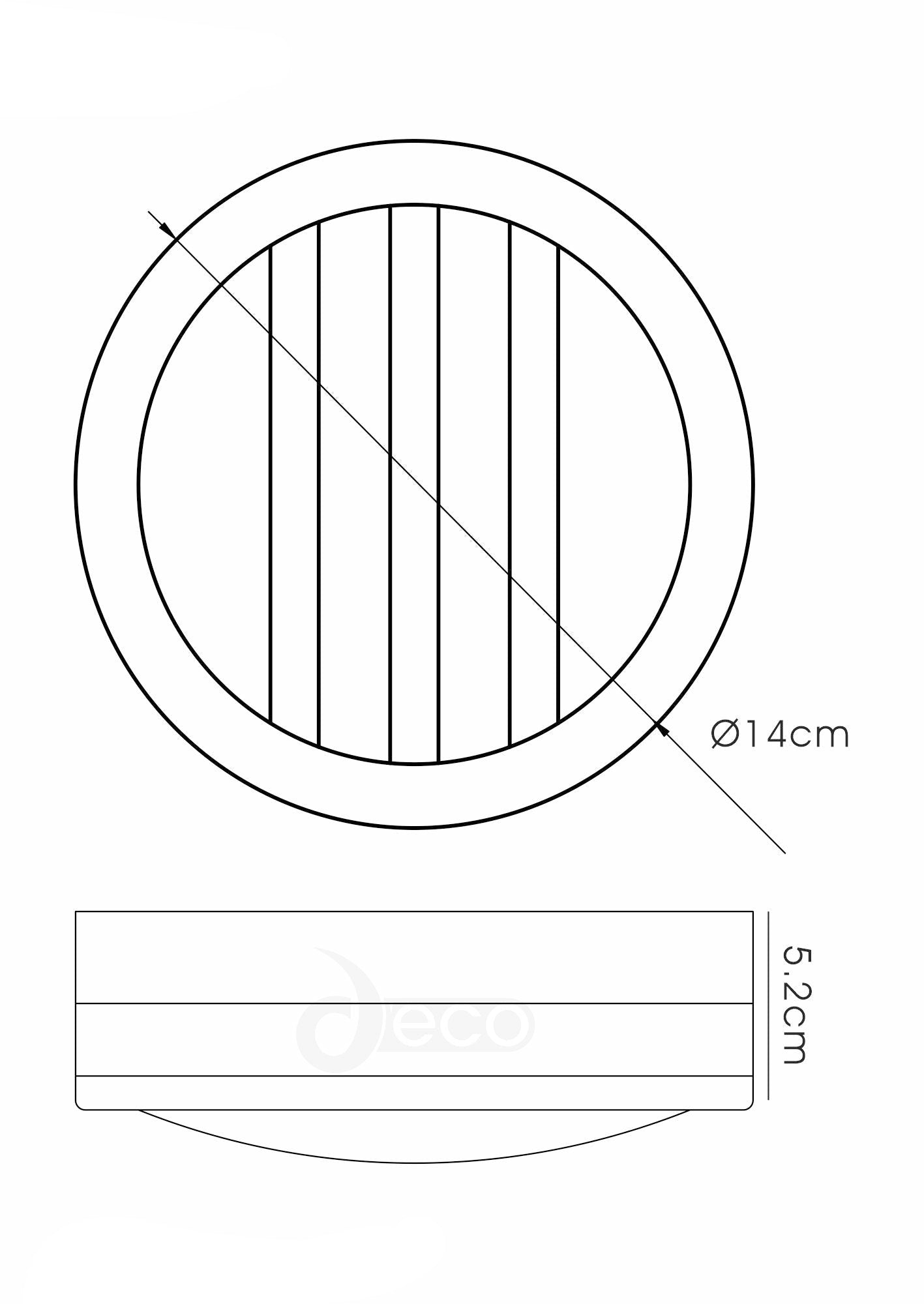 Aldo Square/Round Flush Ceiling/Wall Lamp 2.4W LED IP44 Exterior Plain Design Stainless Steel/Opal, 2yrs Warranty