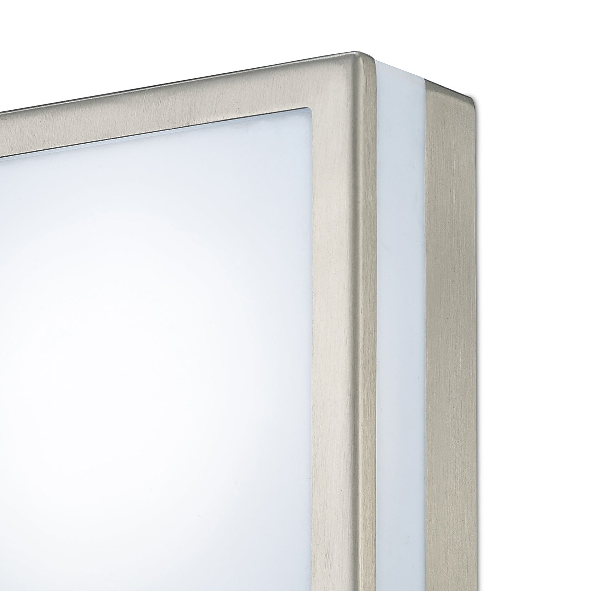 Aldo Square/Round Flush Ceiling/Wall Lamp 2.4W LED IP44 Exterior Plain Design Stainless Steel/Opal, 2yrs Warranty