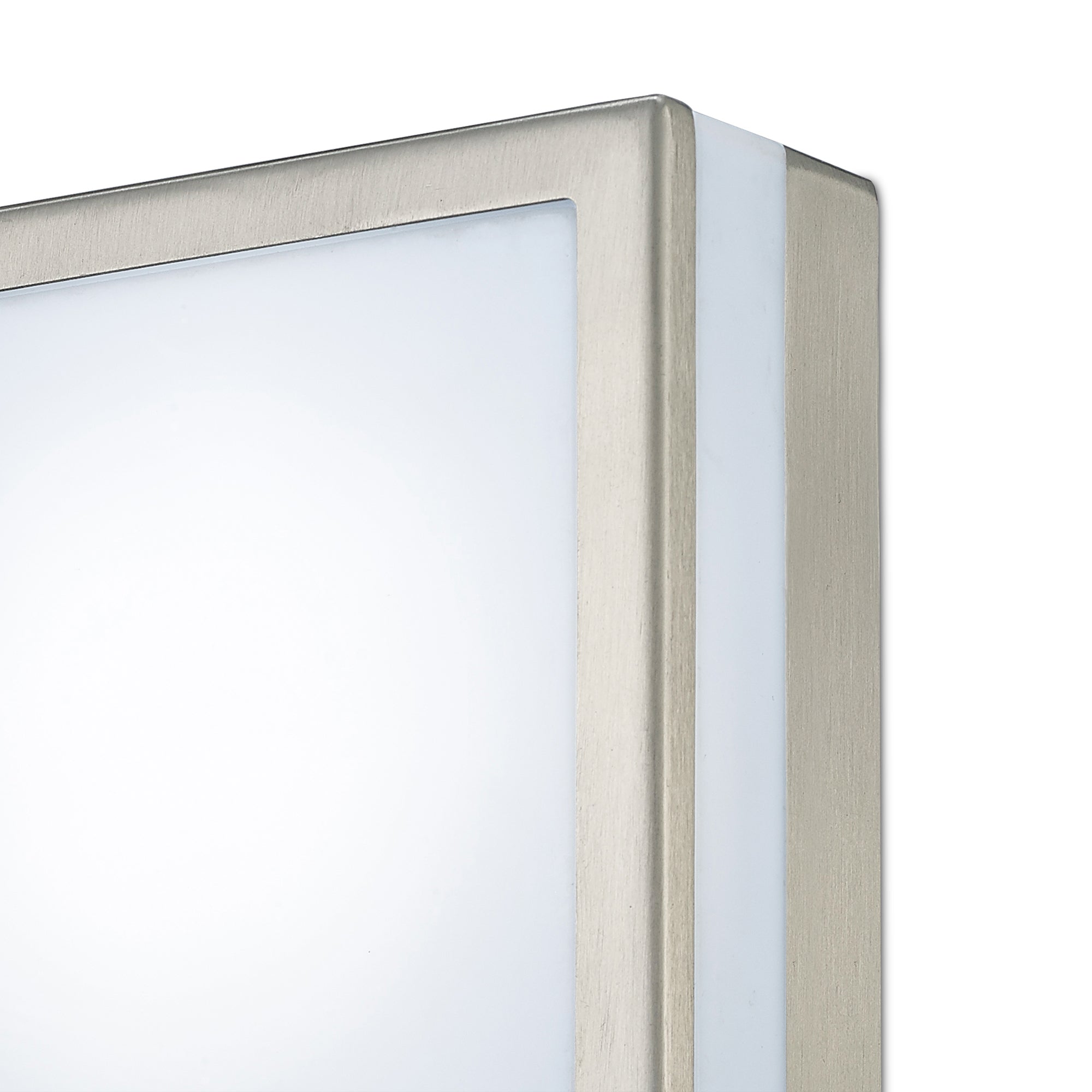 Aldo Square/Round Flush Ceiling/Wall Lamp 2.4W LED IP44 Exterior Plain Design Stainless Steel/Opal, 2yrs Warranty