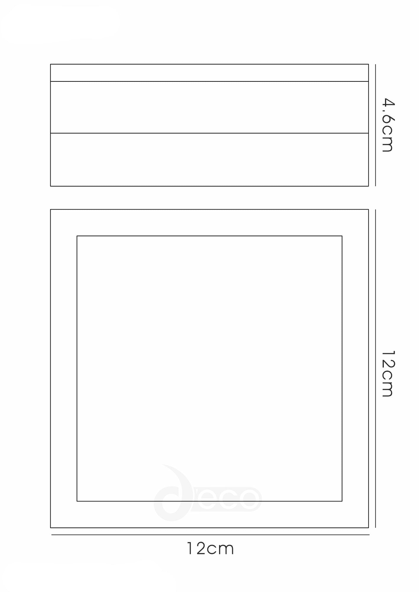 Aldo Square/Round Flush Ceiling/Wall Lamp 2.4W LED IP44 Exterior Plain Design Stainless Steel/Opal, 2yrs Warranty