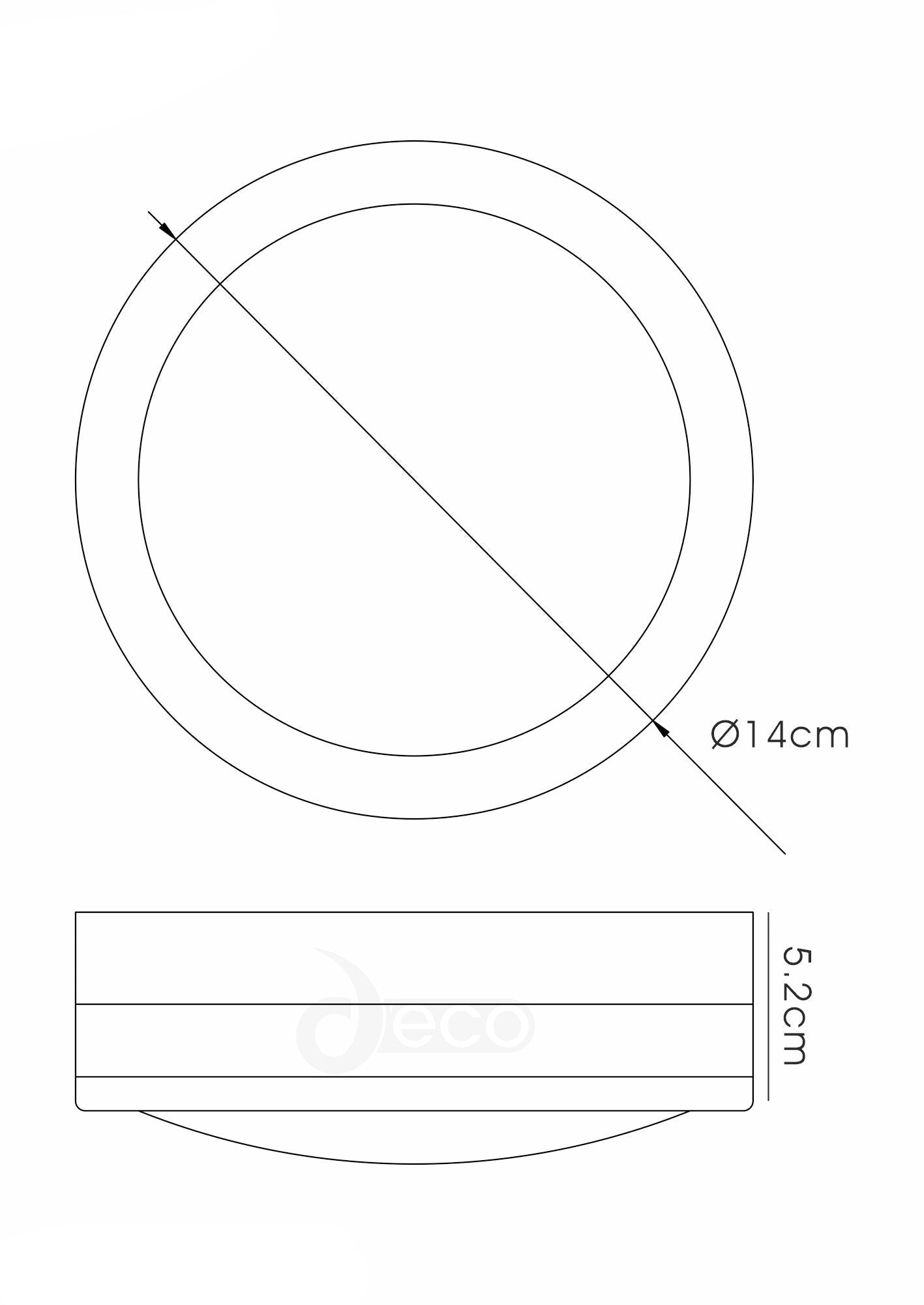 Aldo Square/Round Flush Ceiling/Wall Lamp 2.4W LED IP44 Exterior Plain Design Stainless Steel/Opal, 2yrs Warranty