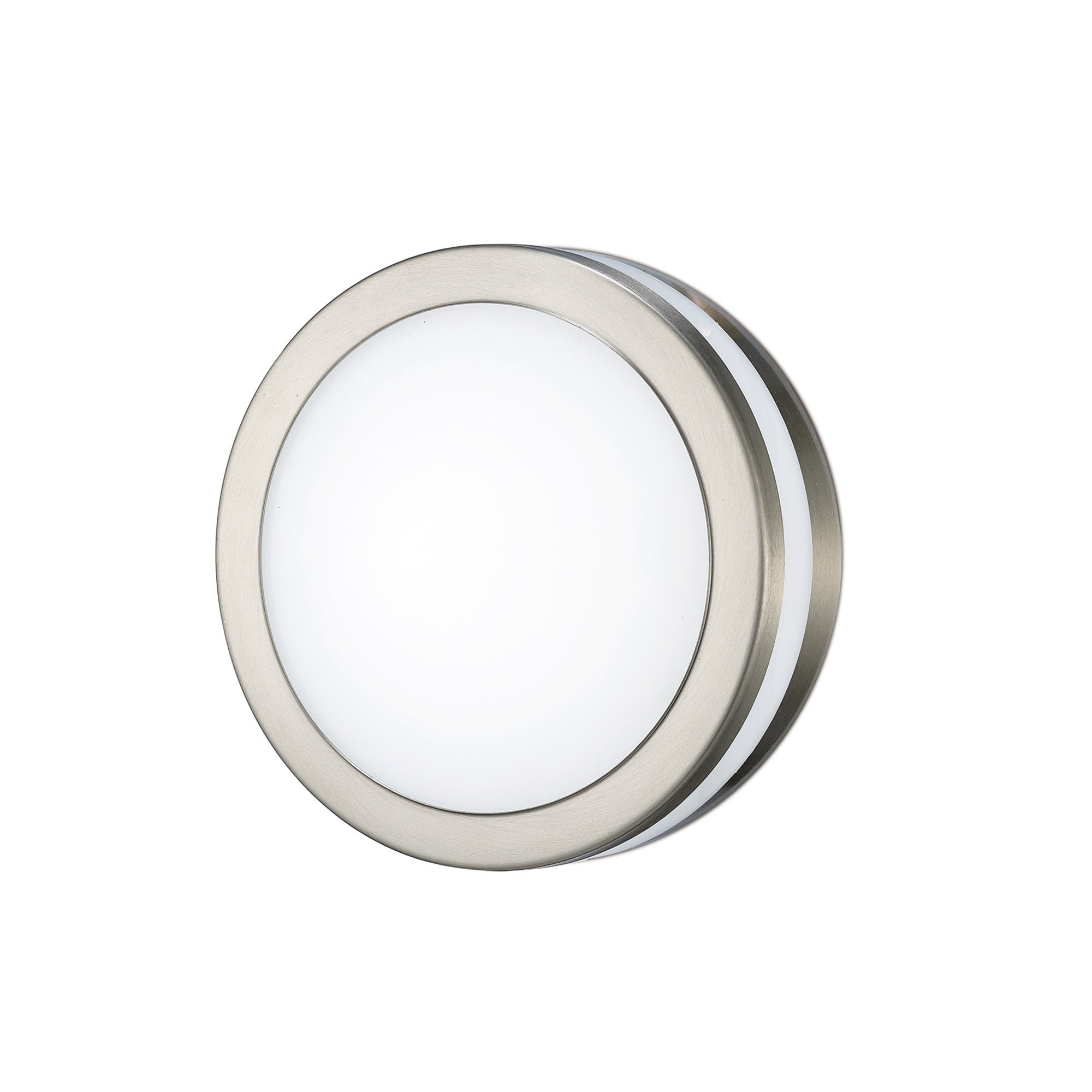 Aldo Square/Round Flush Ceiling/Wall Lamp 2.4W LED IP44 Exterior Plain Design Stainless Steel/Opal, 2yrs Warranty