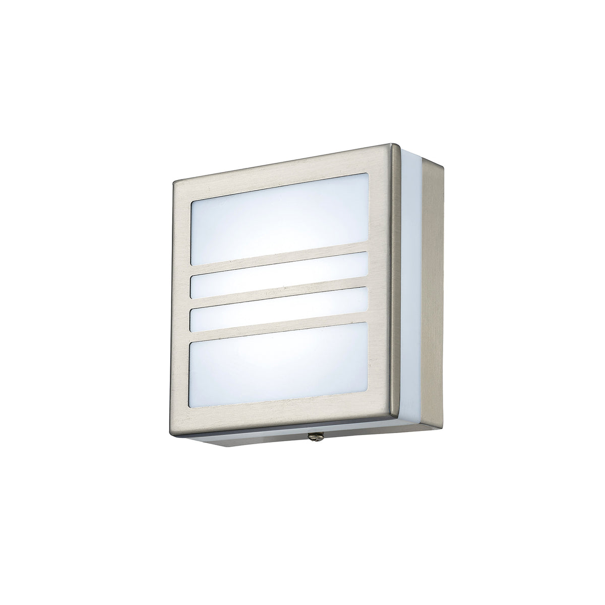 Aldo Square/Round Flush Ceiling/Wall Lamp 2.4W LED IP44 Exterior Plain Design Stainless Steel/Opal, 2yrs Warranty