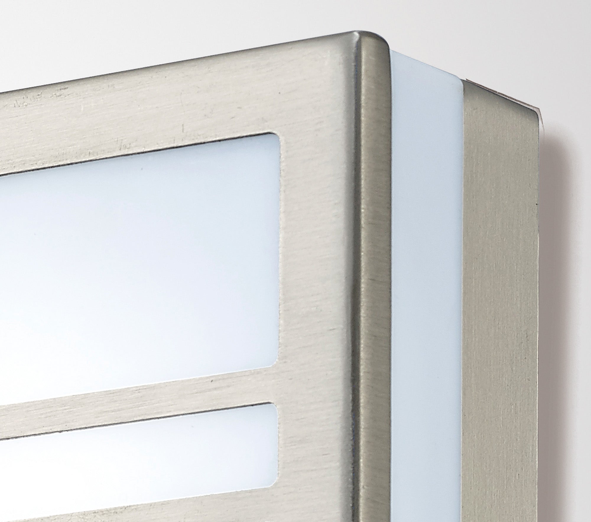 Aldo Square/Round Flush Ceiling/Wall Lamp 2.4W LED IP44 Exterior Plain Design Stainless Steel/Opal, 2yrs Warranty