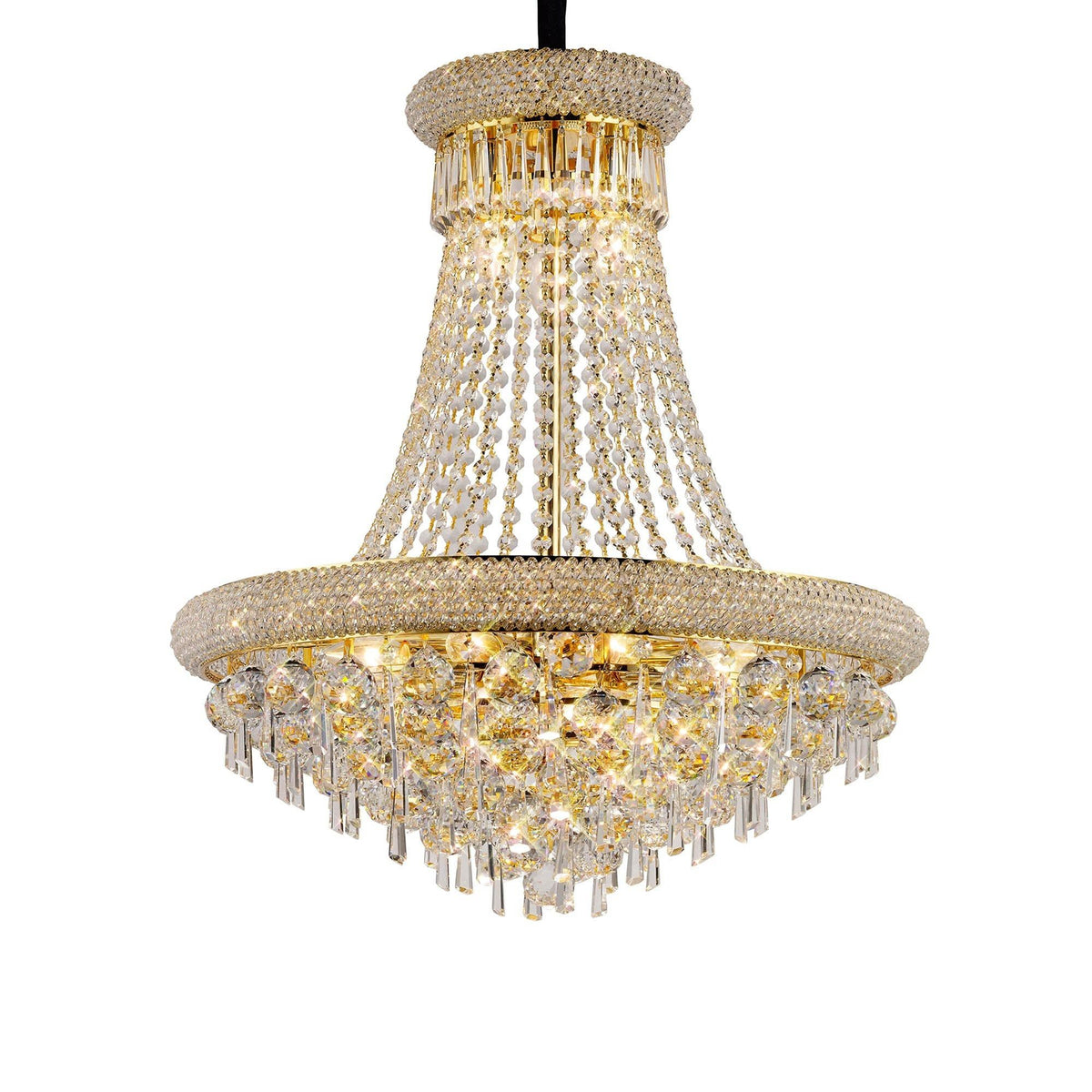 Alexandra Pendant 13 Light E14 Gold/Crystal - Cusack Lighting