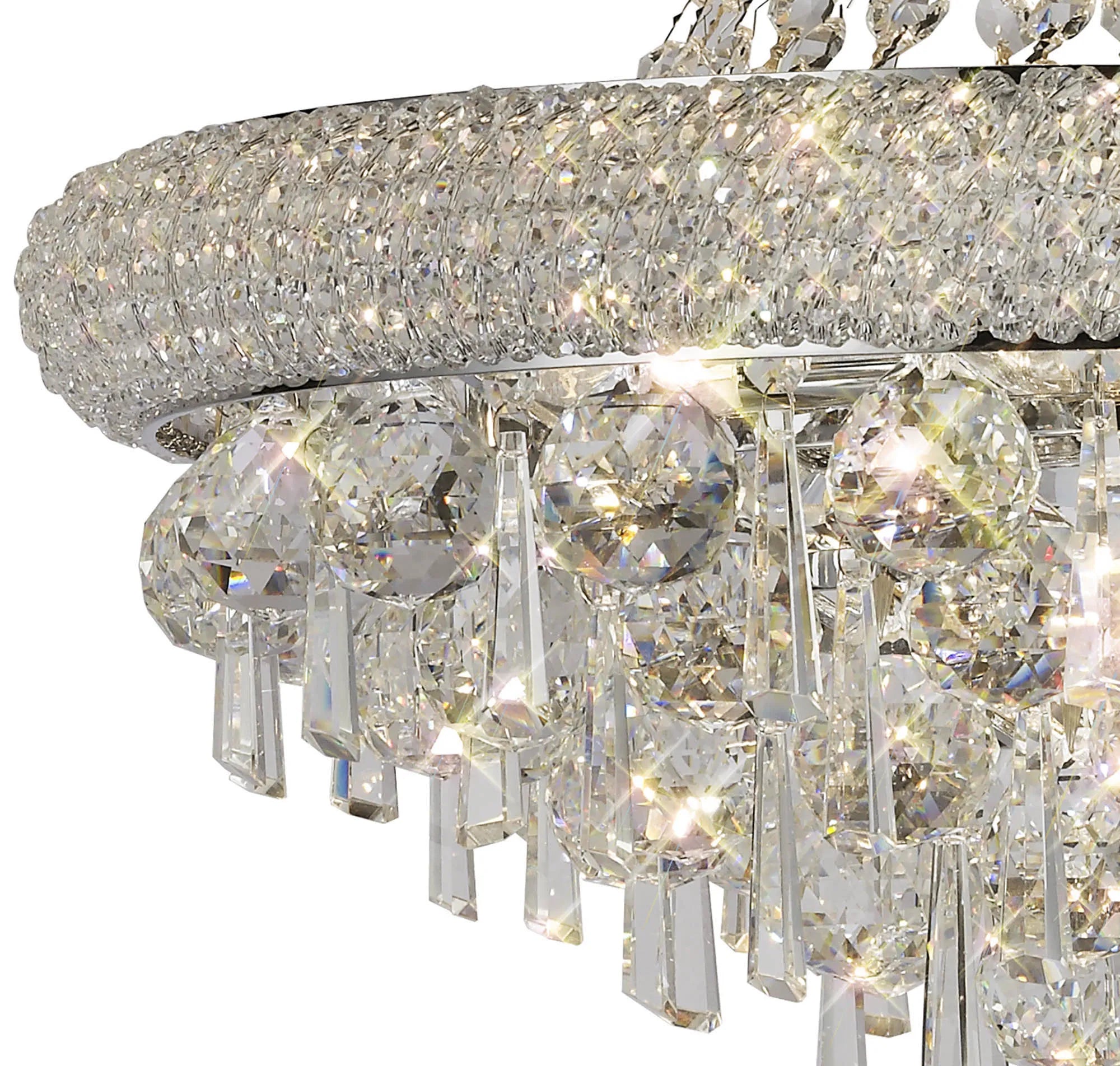 Alexandra 18/20Lt Crystal Ceiling Light - Chrome/Gold
