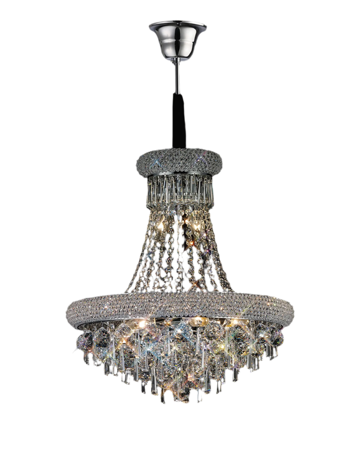 Alexandra 9/13Lt Crystal Ceiling Light - Chrome/Gold