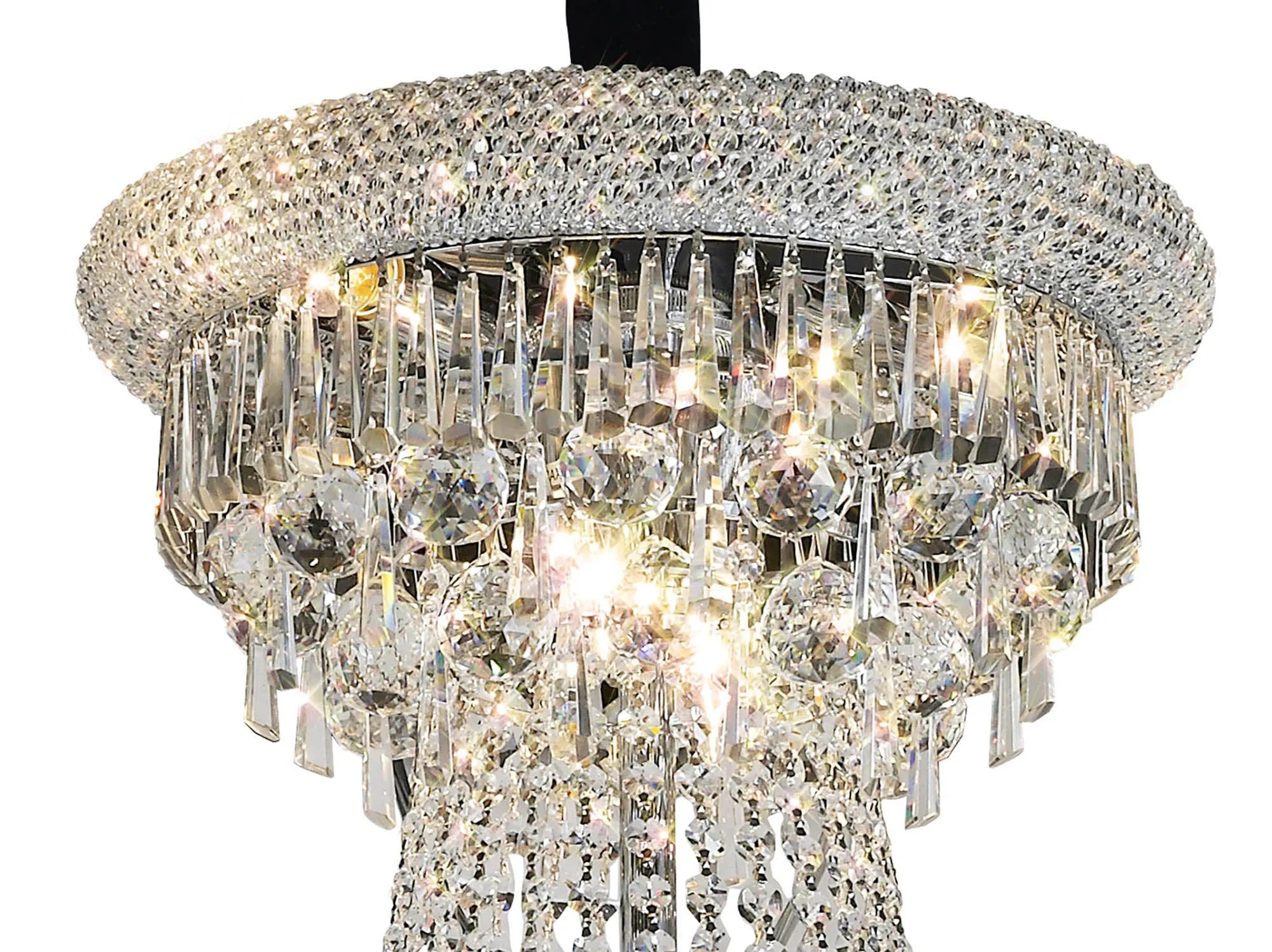 Alexandra Pendant 3 Tier 29 Light E14 Gold/Polished Chrome