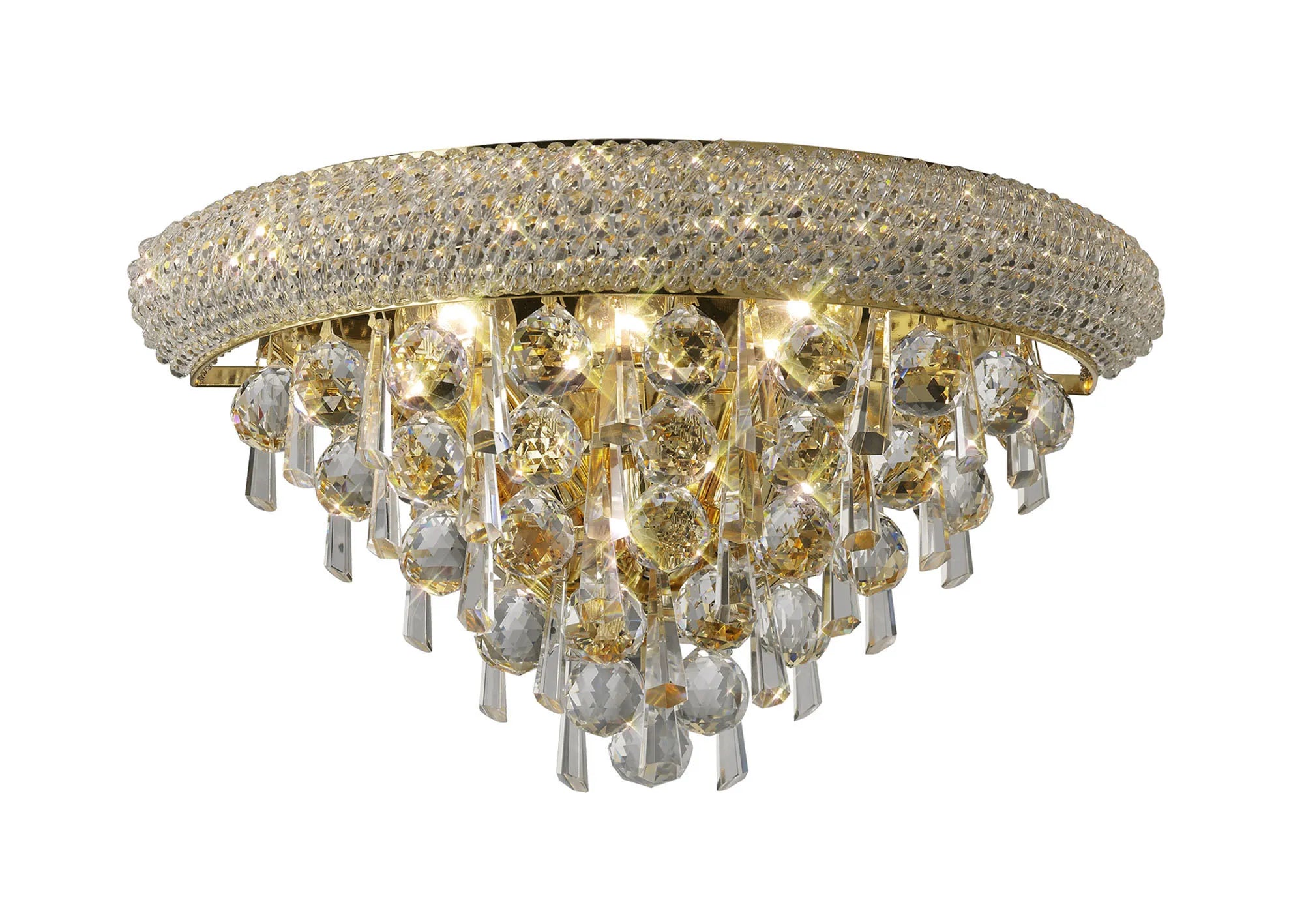 Alexandra Wall Lamp Medium 3 Light E14 Gold/Polished Chrome