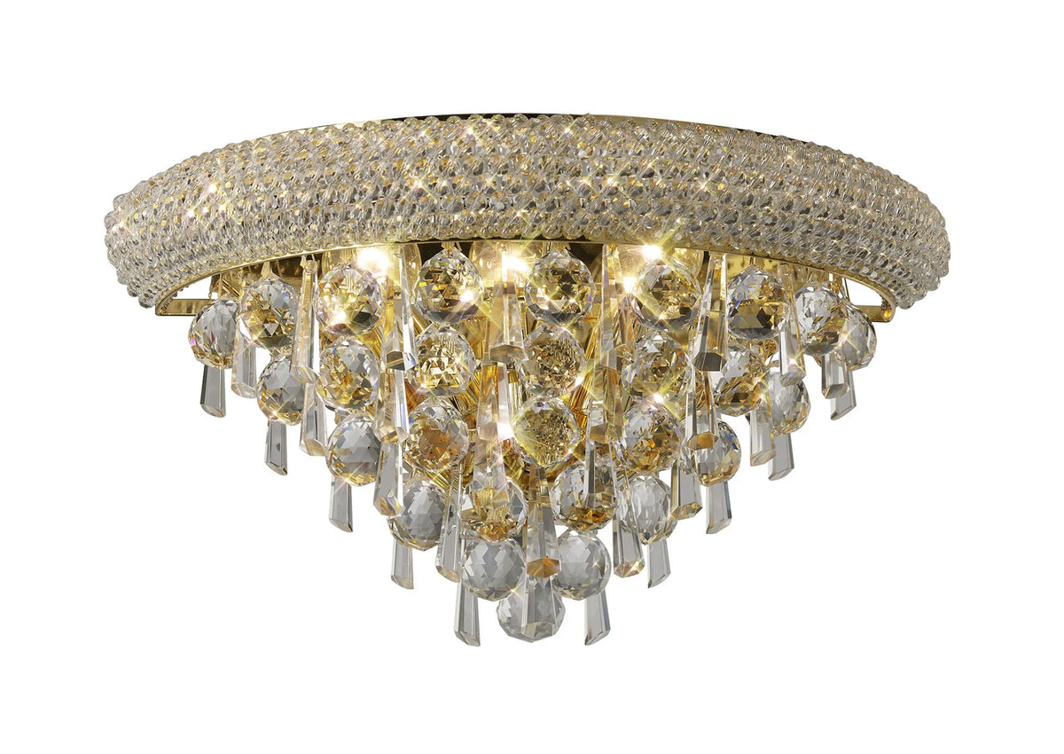 Alexandra Wall Lamp Medium 3 Light E14 Gold/Polished Chrome