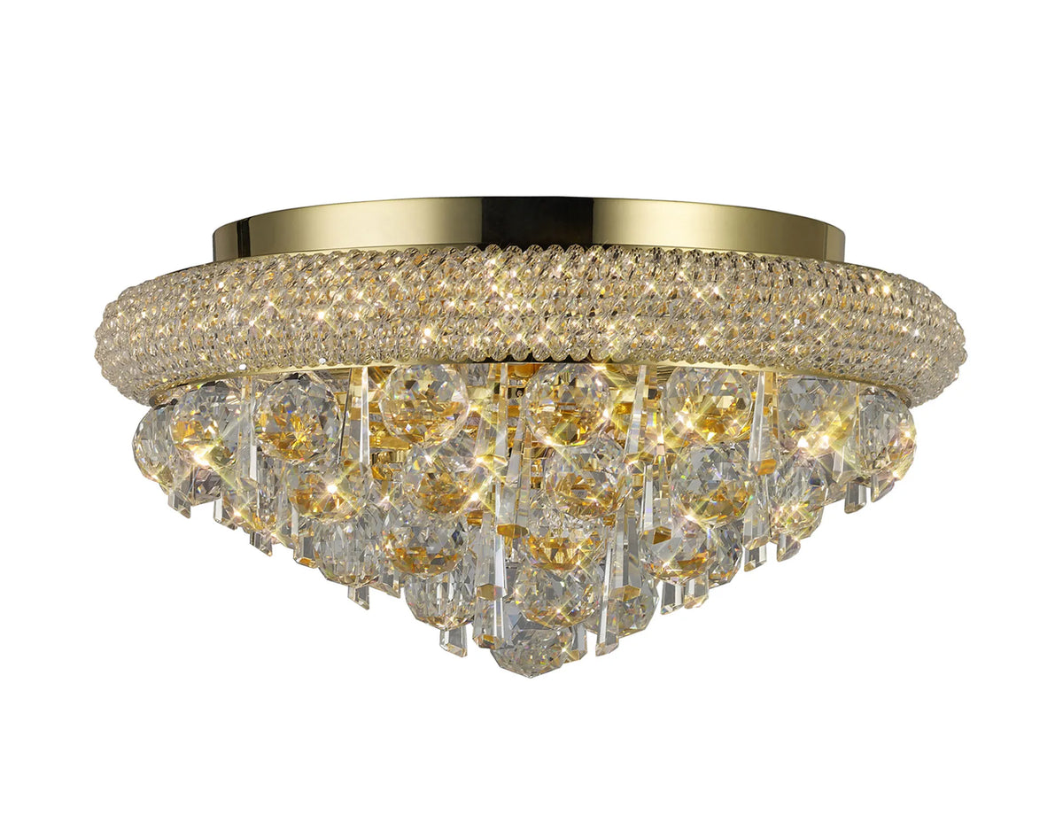 Alexandra Ceiling 6/7/9/16/18 Light E14 Gold/Polished Chrome