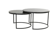 Alfio Coffee Table - Brown Marble & Black Finish